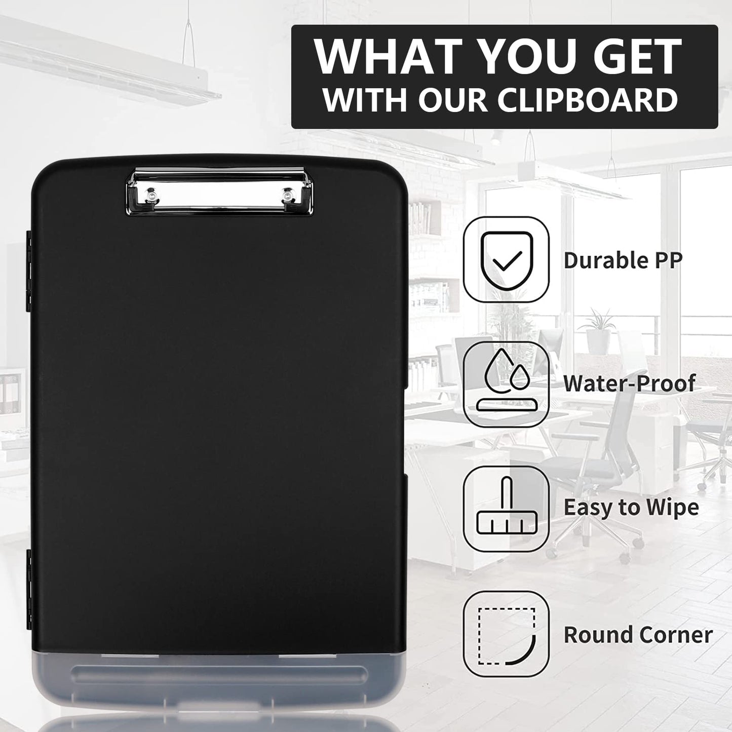 SFLHHDM Storage Clipboard with Pen Holder, High Capacity Clipboards for Classroom, Clip Boards 8.5x11 with Storage, Low-Profile Clip, Lightweight Plastic Clipboard for Kids, Lawers, Office Workers