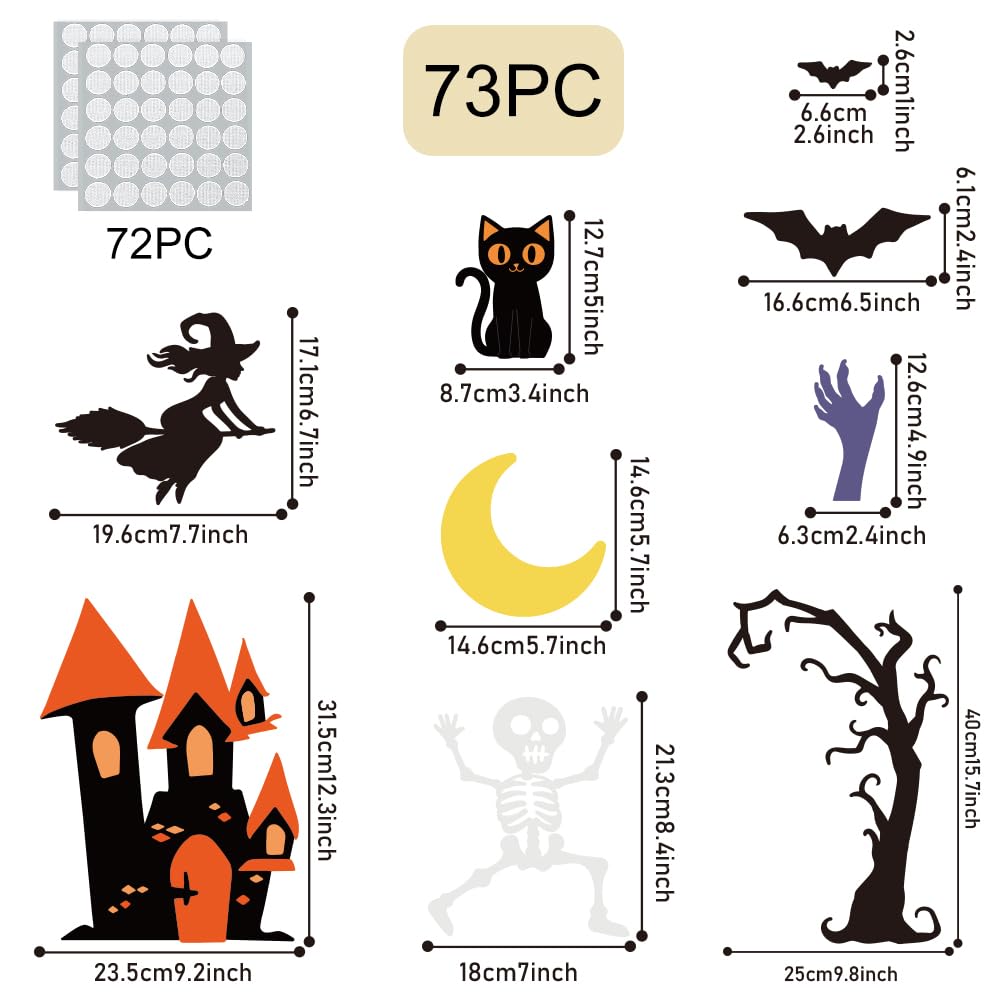 BEUNITONE Halloween Felt Board 73 Pcs Felt Pumpkins Crafts and Kits Witch Skull Party Favors for Halloween Indoors Outdoors Party Hanging Decor for Family DIY Crafts
