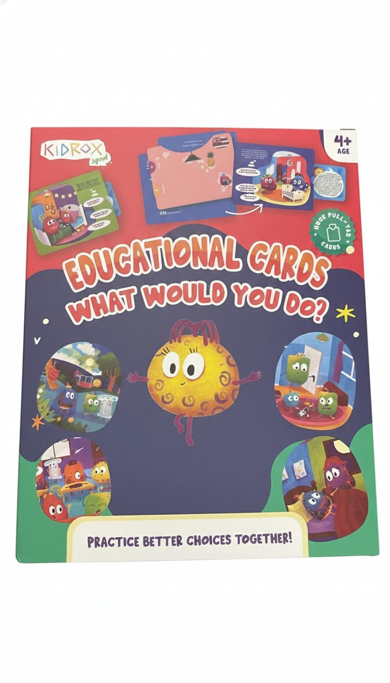 Kidrox What Would You Do? Flashcards – 20 Emotional Intelligence Scenarios for Kids Ages 4+ | Pull-Tab Cards | Practice Empathy & Problem-Solving with Dorothy | Psychologist-Developed