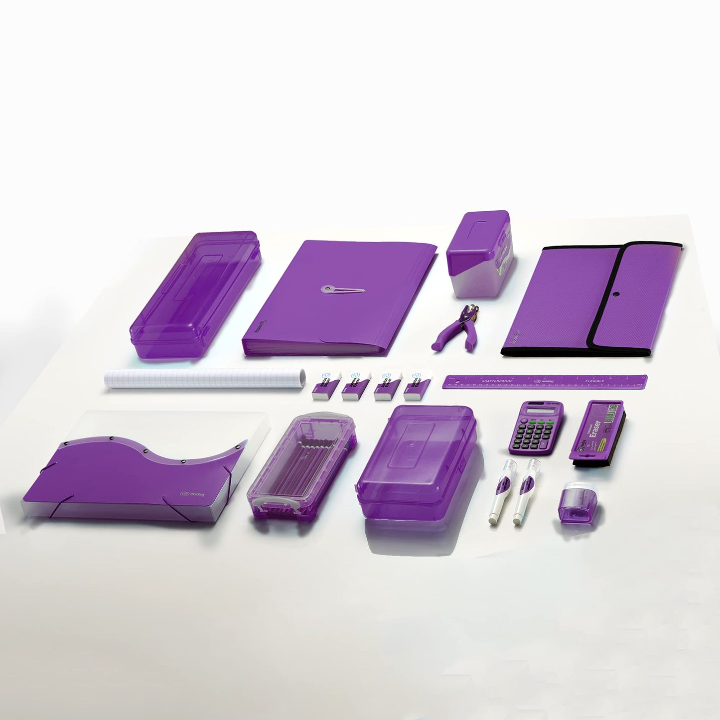 Enday 3 Ring Binder 1.5 Inch, Purple Heavy Duty Three Ring Binder, 325 Sheets Capacity - 1.5 Inch Binder for Home School and Office