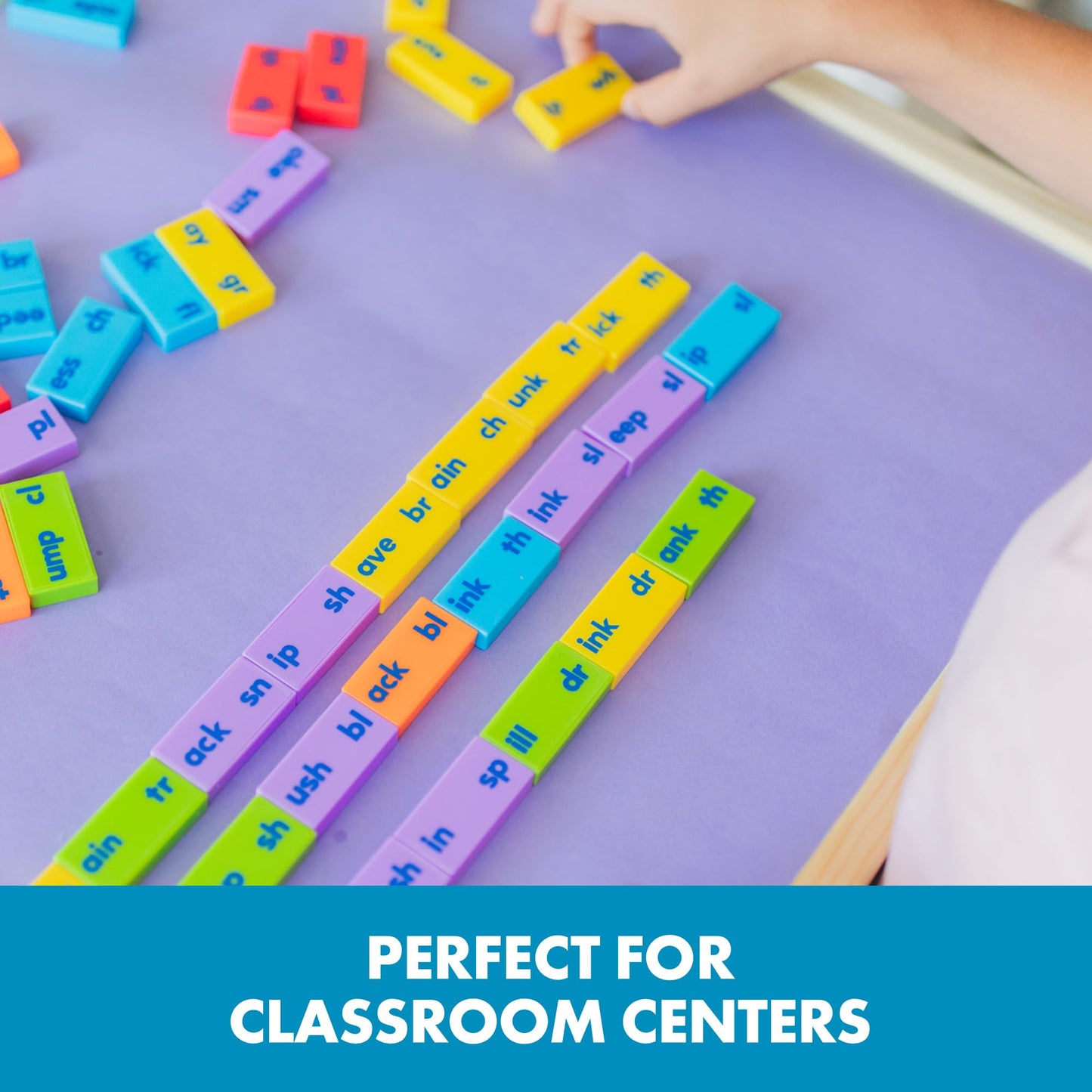 Educational Insights Phonics Dominoes: Blends & Digraphs - First Grade Phonics Games for Kids Ages 6-8, Learn to Read Phonemic Awareness Manipulatives, 1st Grade Learning Toys, Word-Building Tiles