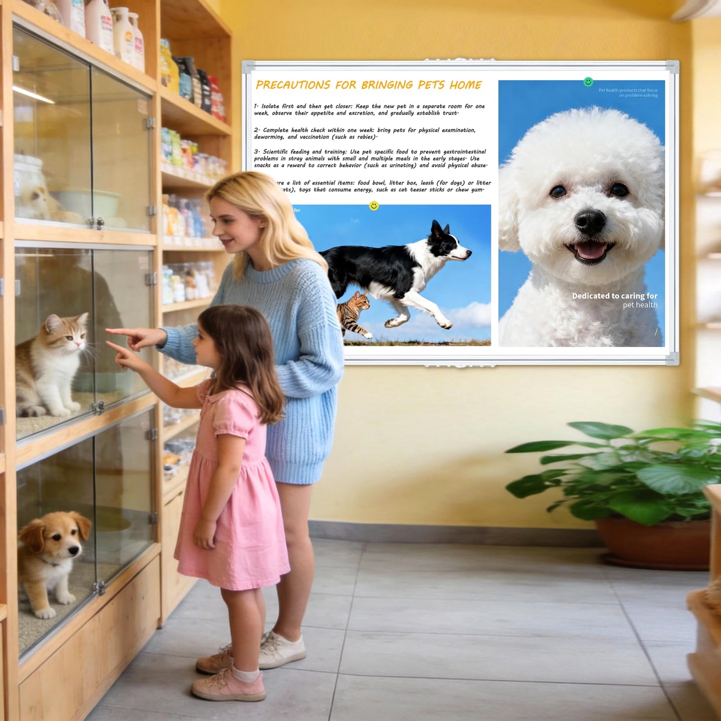 Offi-eqp Magnetic Dry Erase Board 60x40 Inches, Foldable Whiteboard with Silver Frame for Classroom, Office and Home - 5x3.5 Ft, Non-Glare Surface, Full Magnetic Accessory Kit Included