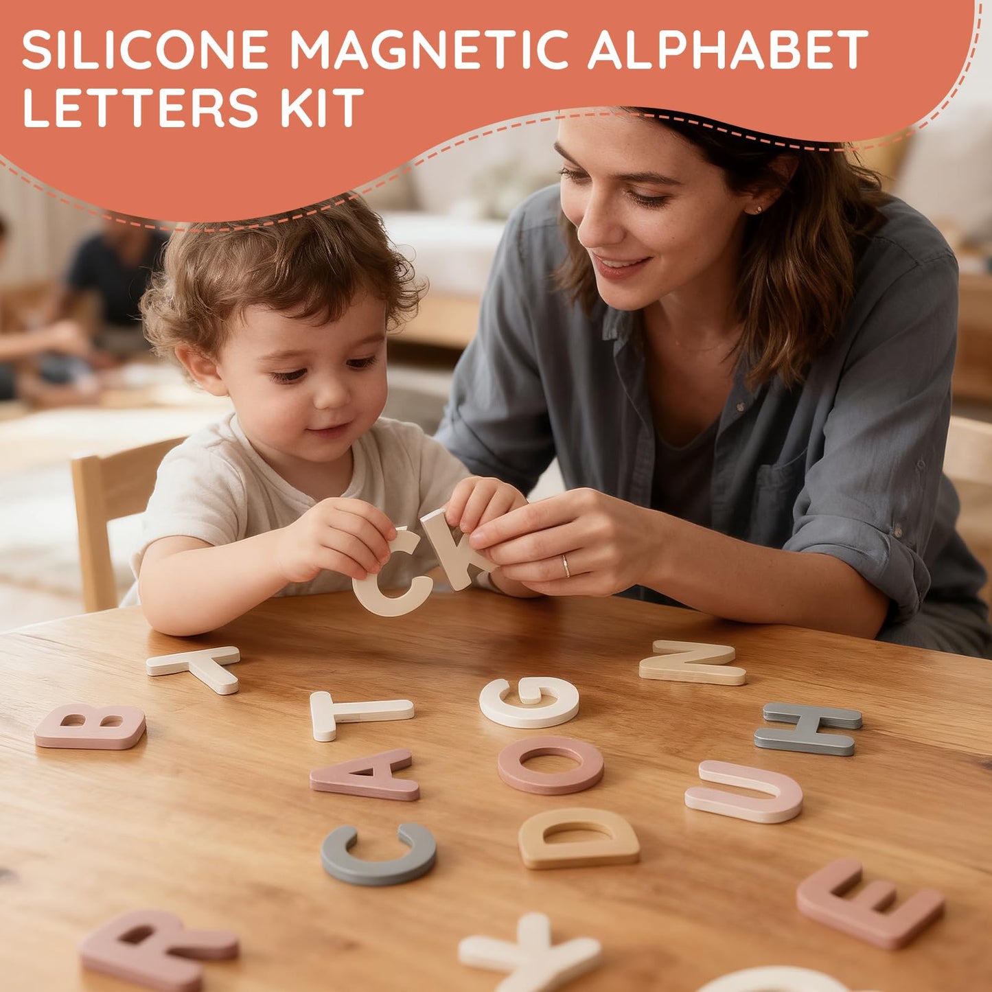 Silicone Alphabet Magnetic Letters, 30PCS Alphabet Magnets Toys ABC Letter Puzzles Preschool Educational Learning Toys Gifts for Girls Boys Toddlers Kids