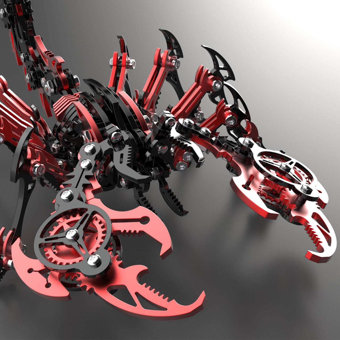 Metalkitor Scorpion 3D Metal Puzzles Kits for Adults Teens – 454 Pcs – Mechanical Assembly Models – 4 Hours to Build – Ideal for Gifts and Decorations (Red and Black)