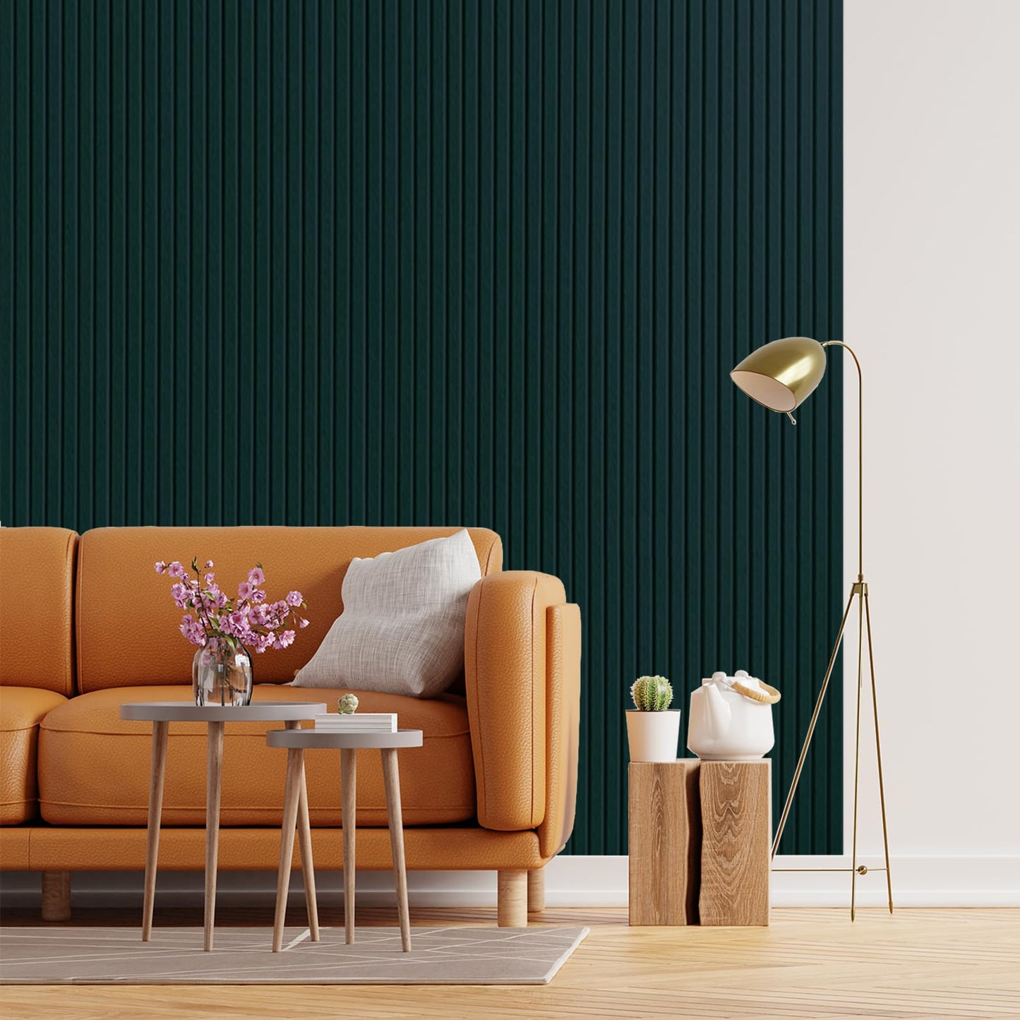 Large Cork Board for Office Decor, 48"x 36" - 1/2” Thick Felt Bulletin Board, 12 Pack Felt Board with Safe Removable Adhesive Tabs, Pin Board Cork Boards for Walls - Forest Green