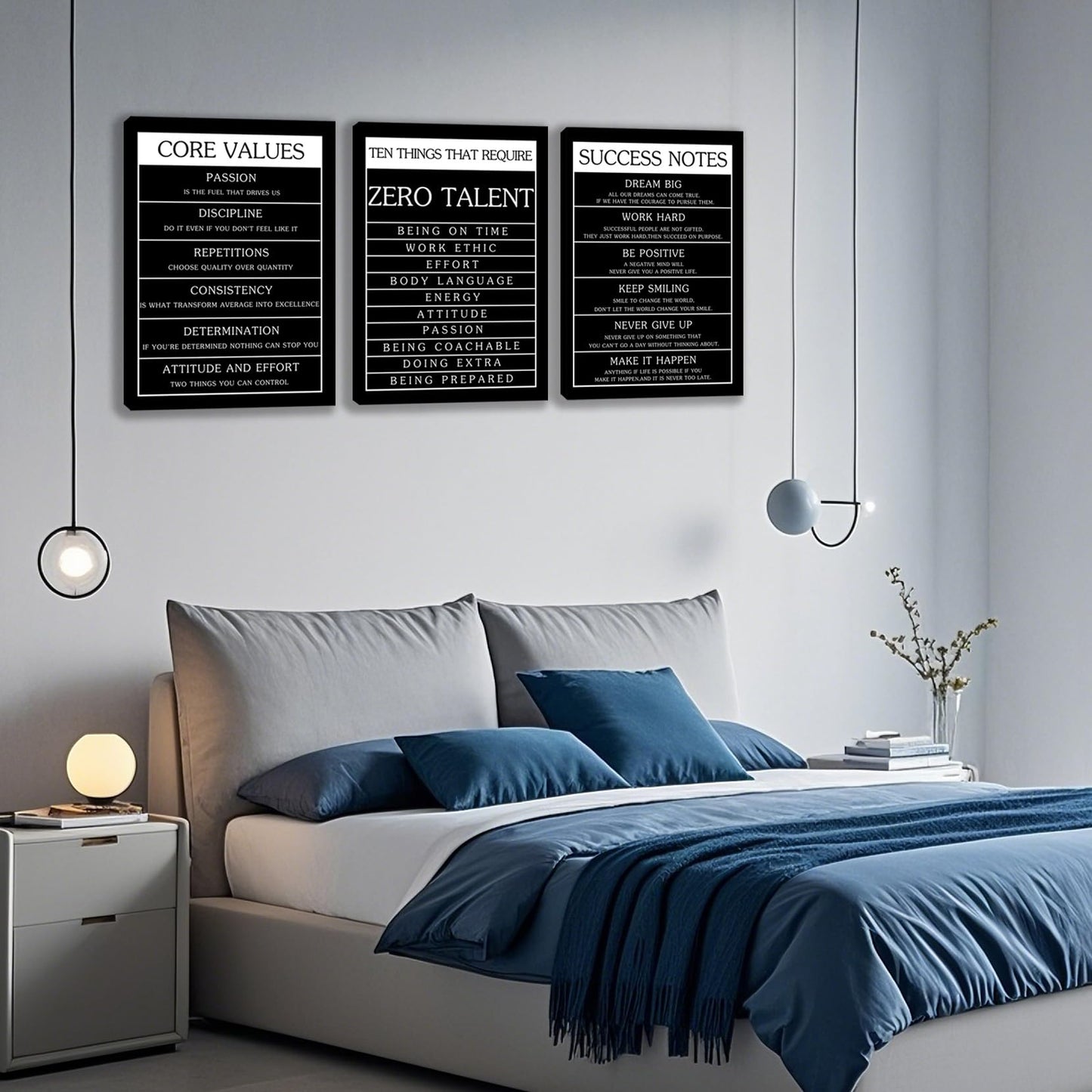 3 Panel Print Canvas Wall Art Motivational Office Wall Decor Painting Inspirational Posters Modern Inspiring Artwork for Home Living Room Bedroom Wall Decor Office Wall Art Ready to Hang - 36"Wx 16"H