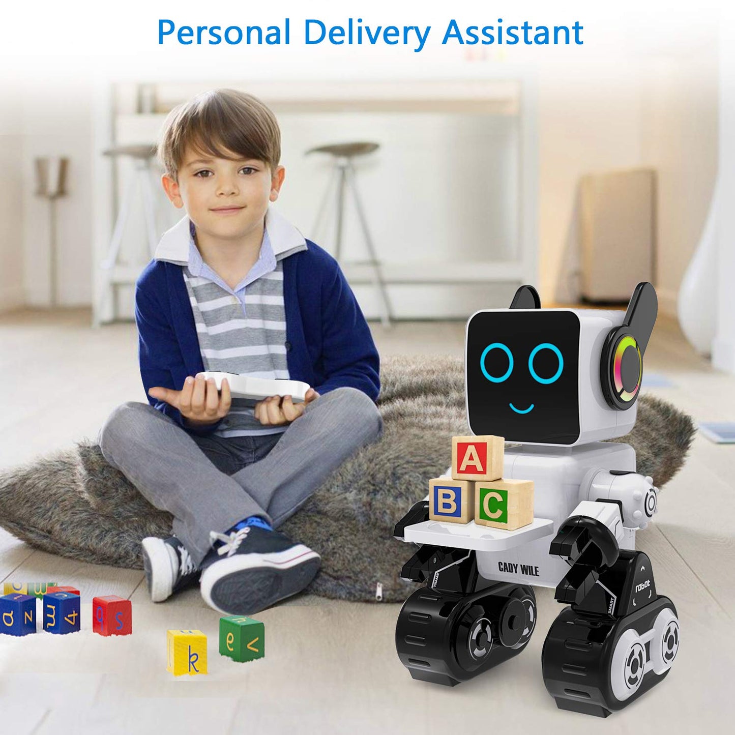 okk Robot Toy for Kids, Smart RC Robots for Kids with Touch and Sound Control Robotics Intelligent Programmable, Robot Toy with Walking Dancing Singing Talking Transfering Items for Boys Girls (White)