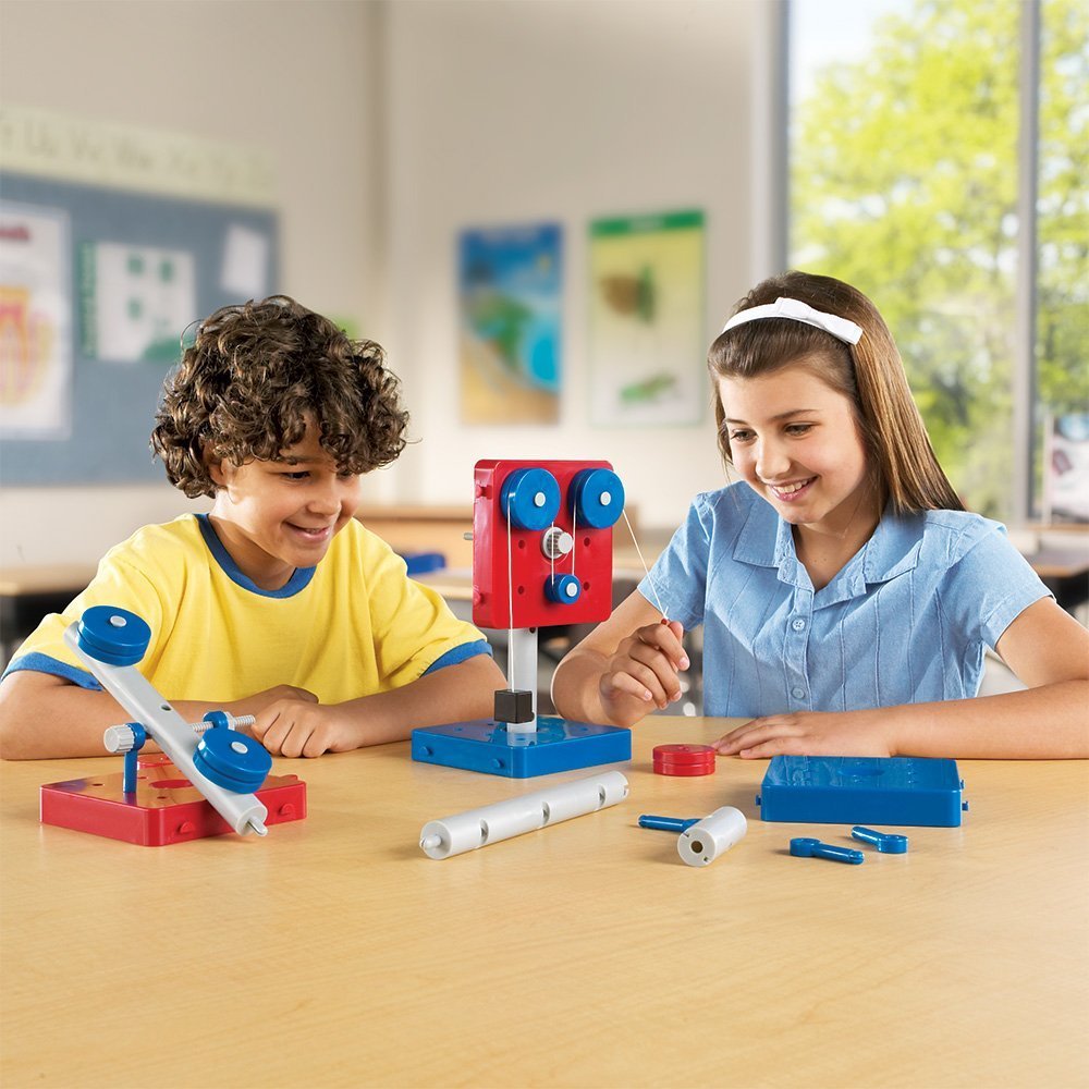 Learning Resources Simple Machines - STEM Kits, Simple Machines Kit for Classroom, Pulleys and Gears for Kids, Engineering Building Sets, STEM Activity, Toys for Engineers, Physics Toys for Kids