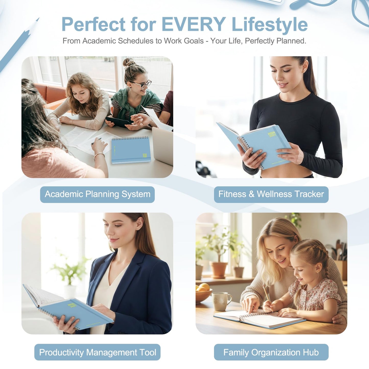 Planner 2026-2027, Weekly and Monthly Academic Planner, July 2026 - June 2027, Hardcover Calendar Agenda Book for School Year Planning, School Supplies for Teacher and Student, Letter Size(8.5'' x 11'')