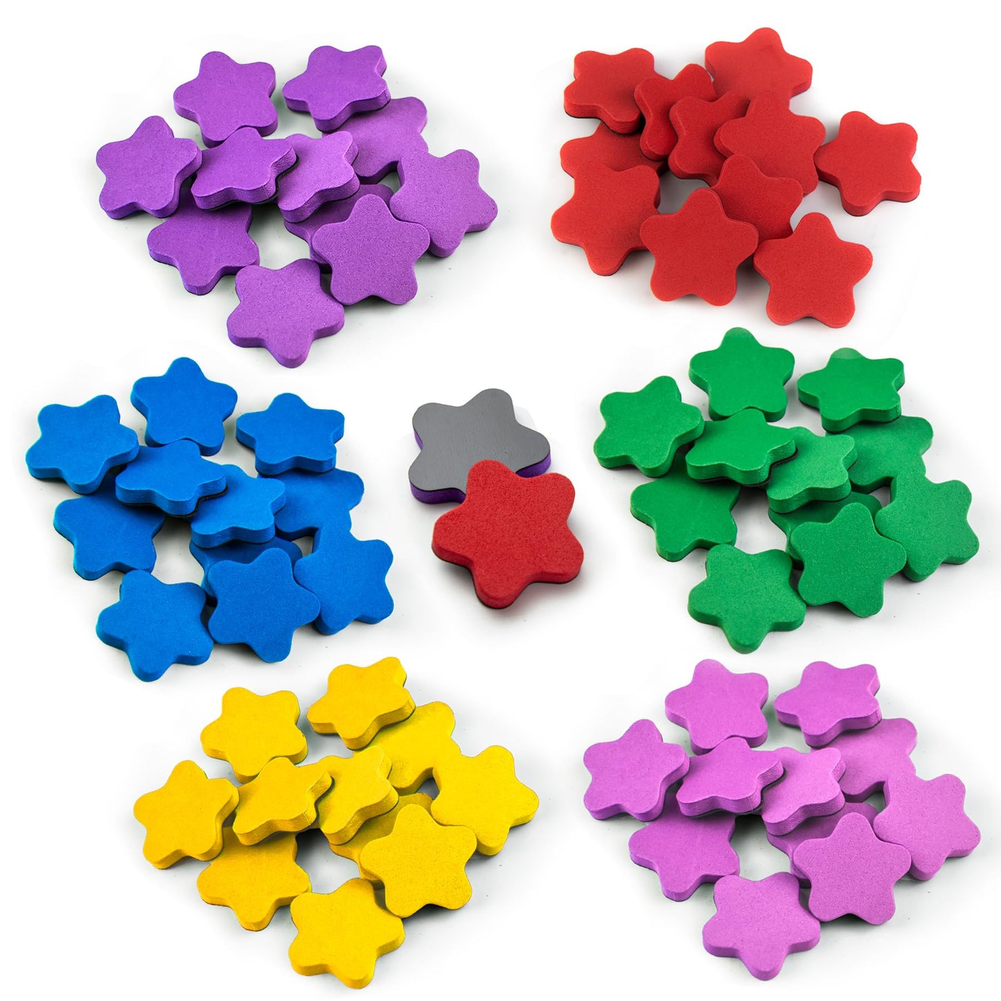 TOMMYHOME Magnetic Ten Frame Set of 74 PCS,Kindergarten Math Classroom Must Have counters,Educational Math Game Toys Suitable for Kids 5-7. (Star)