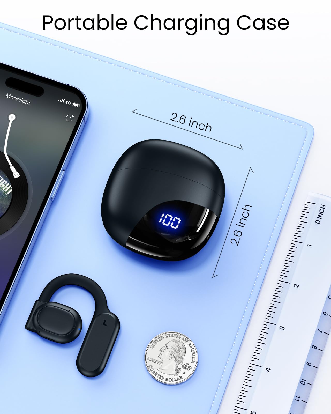 AI Translation Earbuds Real Time 164 Languages 80H Playtime Translator Ear Buds Audifonos Traductores Inglés Español Wireless Earphones Bluetooth AI Headphone for Travel Meeting Learning K08 Jet Black