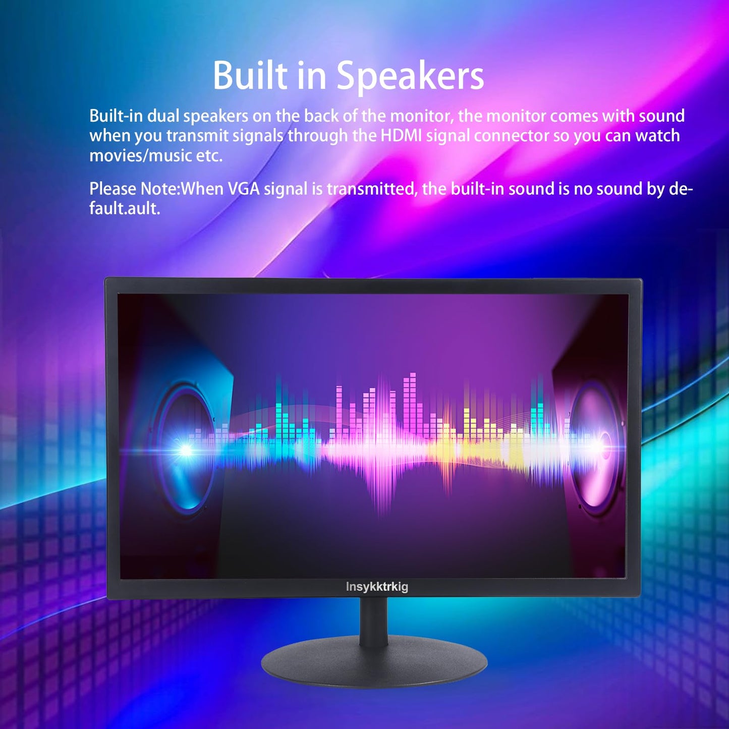 Insykktrkig Touchscreen Monitor 21.5" FHD 1080P Multi-Touch Screen HDMI VGA Type-B Dual Speakers,75Hz,VESA,Brightness 300cd/m²,Tilt Adjust,PC Office Laptop Business Computer Desktop Touch Display