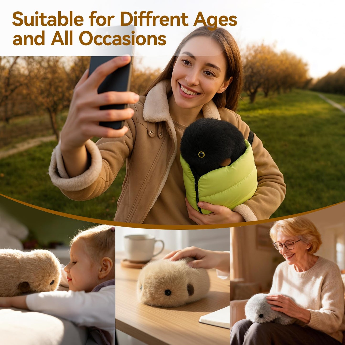 cupboo Interactive AI Plush Companion Pet– Privacy Safe Soft Huggable Intelligence Emotional Support Robot Pets, Anxiety Relief Desk Robots| Ideal Toy Gift for Kids,Teens,Adults,Seniors(Black)