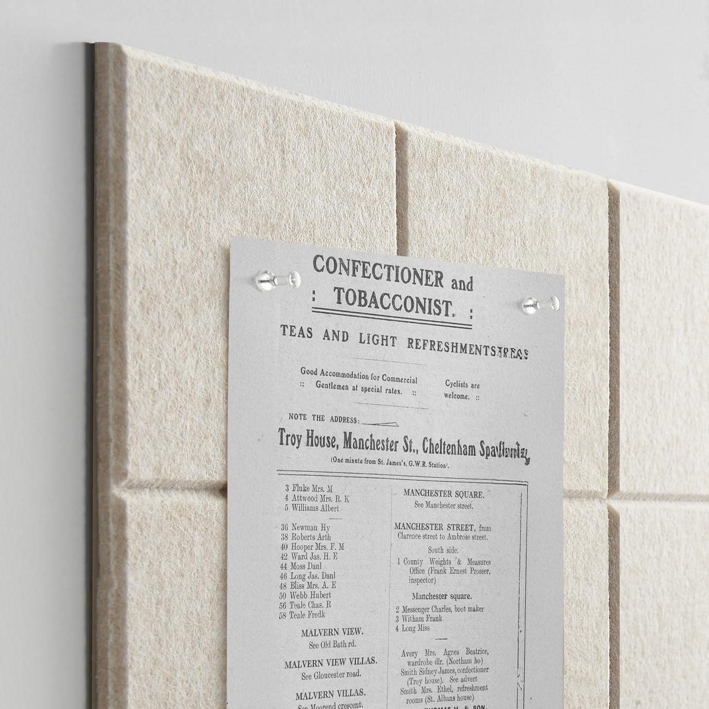TSJOFFICE Large Cork Board for Wall - 48" x 36" Bulletin Board with 50 Pushpins for Office Decor, Pin Board 12 Pack Felt Wall Tiles with Safe Removable Adhesive Tabs, Corkboard for Home - Dark Camel