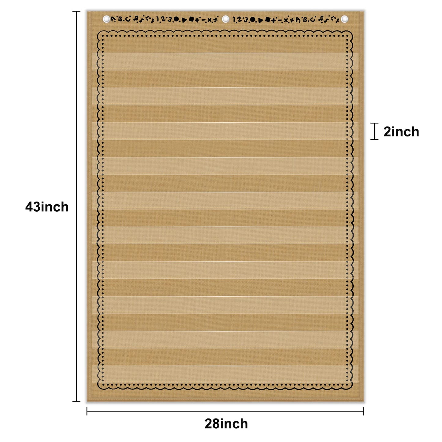EAMAY Standard Pocket Charts, Clear 10 Pocket Chart for Teacher Lessons in a Classroom or Home Use – Fits Standard 3” Sentence Strips and Word Cards, Brown