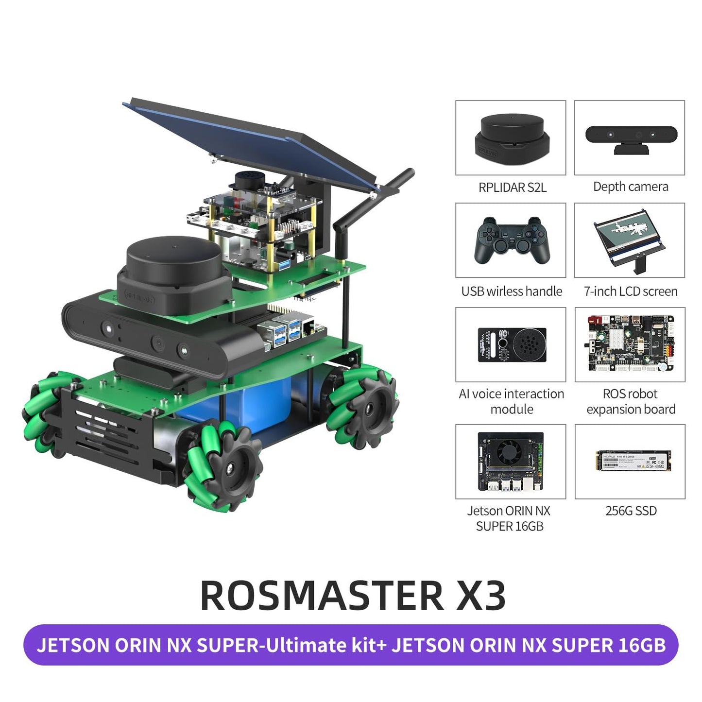 Yahboom ROS2 Python Programming Robot Kit Orin NX 16GB 157 Tops Powered Educational Robot AI Voice Module, AI Vision Mapping Navigation for Mechanical Engineers (ULT Ver-with Orin NX Super 16GB)