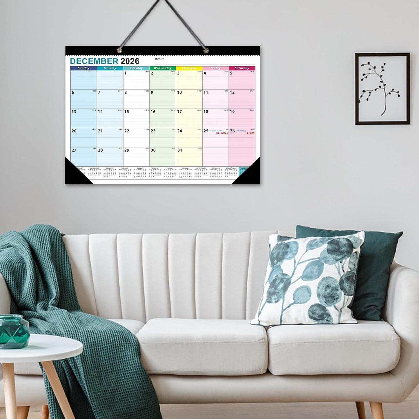 ZTX Desk Calendar 2026-2027 Calendar Desk Calendars 2026-2027-18 Month Planner Big 17"x12" Jan.2026-Jun.2027 Clear Plastic Cover for Home Office School Colorful
