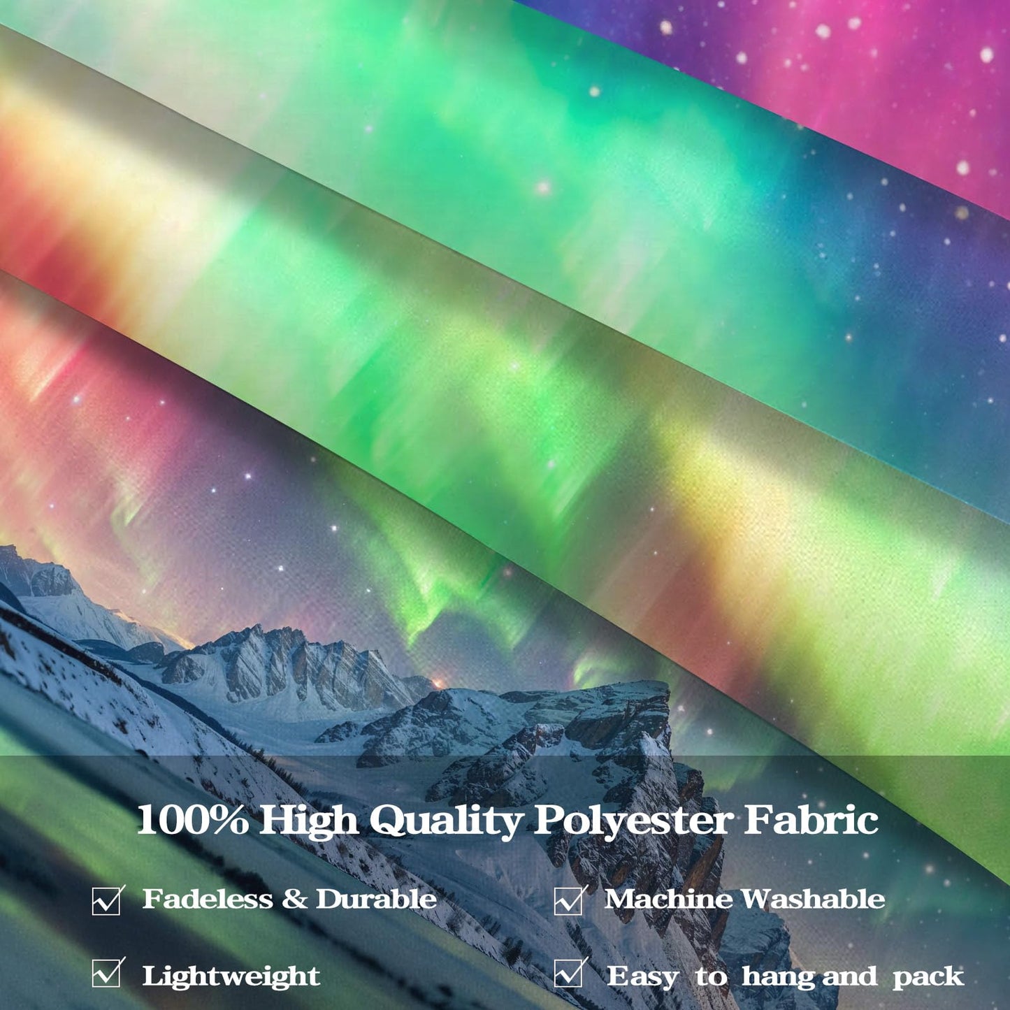 Spenlife Winter Aurora Borealis Cabin Tapestry, Scenic Northern Lights Mountain Wall Hanging for Cozy Bedroom Living Room Decor, 60x44 Inch