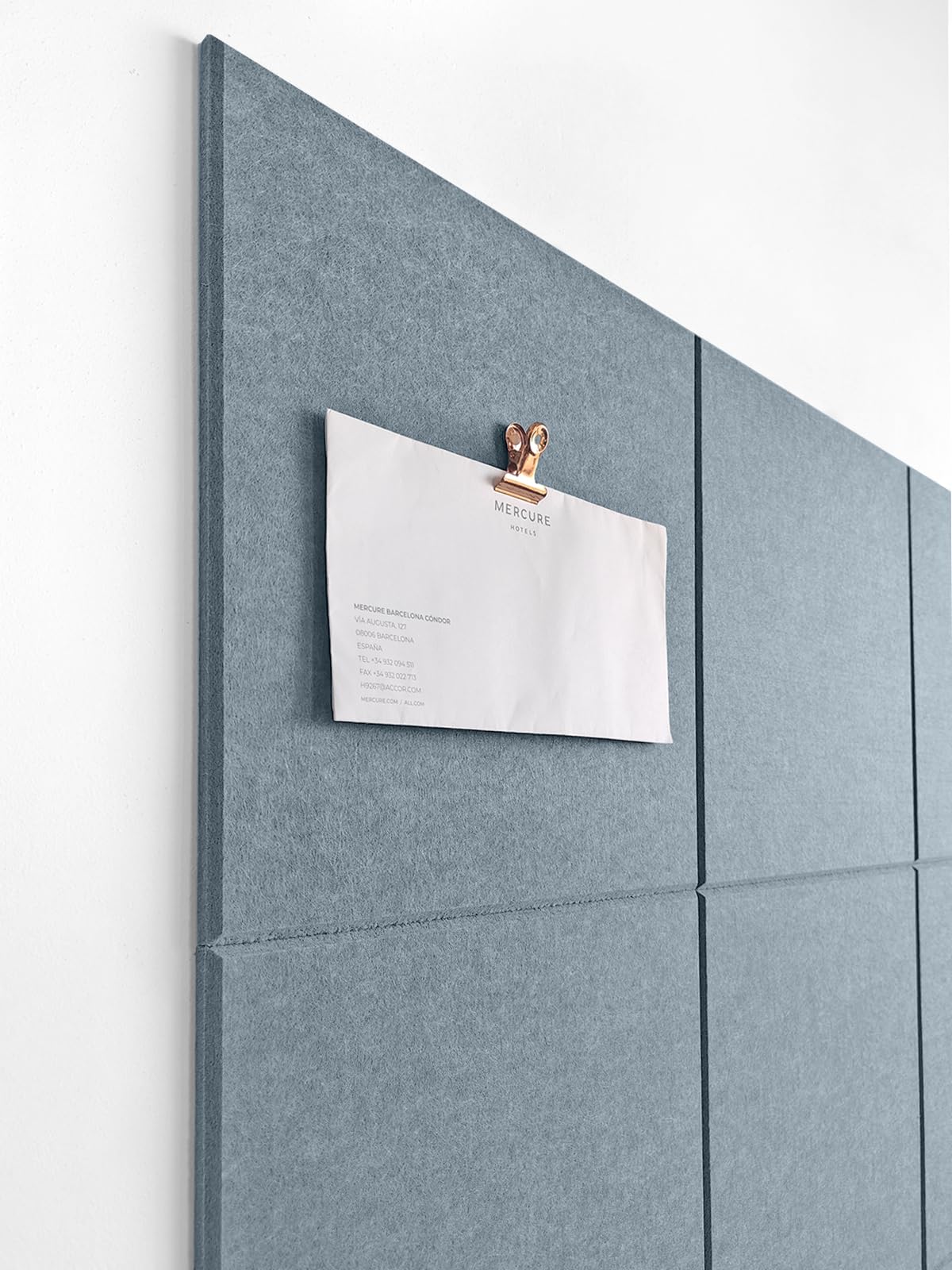 DECORITA Blue Felt Bulletin Board 47"x35" | Felt Wall Tiles (12-Pack) | Large Cork Pin Board Alternative for Office, Home & Classroom | Blue Classroom Decor Office Supplies | Gray Blue