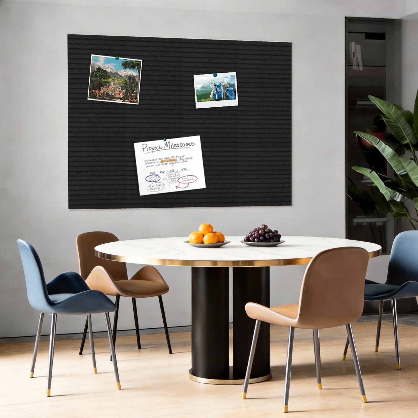 TOMAIX 12-Pack Felt Bulletin Boards (11.8" x 11.8") – Self-Adhesive Wall Tiles with Pushpins; Ideal for Offices, Classrooms, and Home Decor; for Posting Notes, Photos, and Memos(Black)