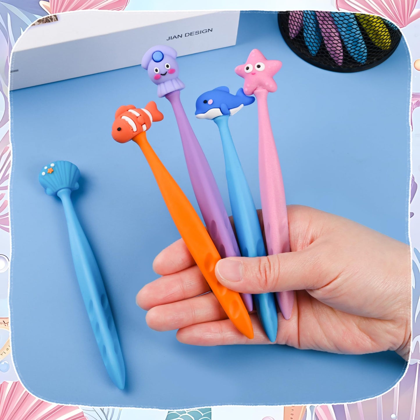 48 Pcs Cute Under the Sea Bobblehead Eraser for Pencils Kawaii Erasers Cute Supplies Fun Dolphins, Sea Lions, Whales, Seals Erasers Supplies Birthday Classroom Gifts