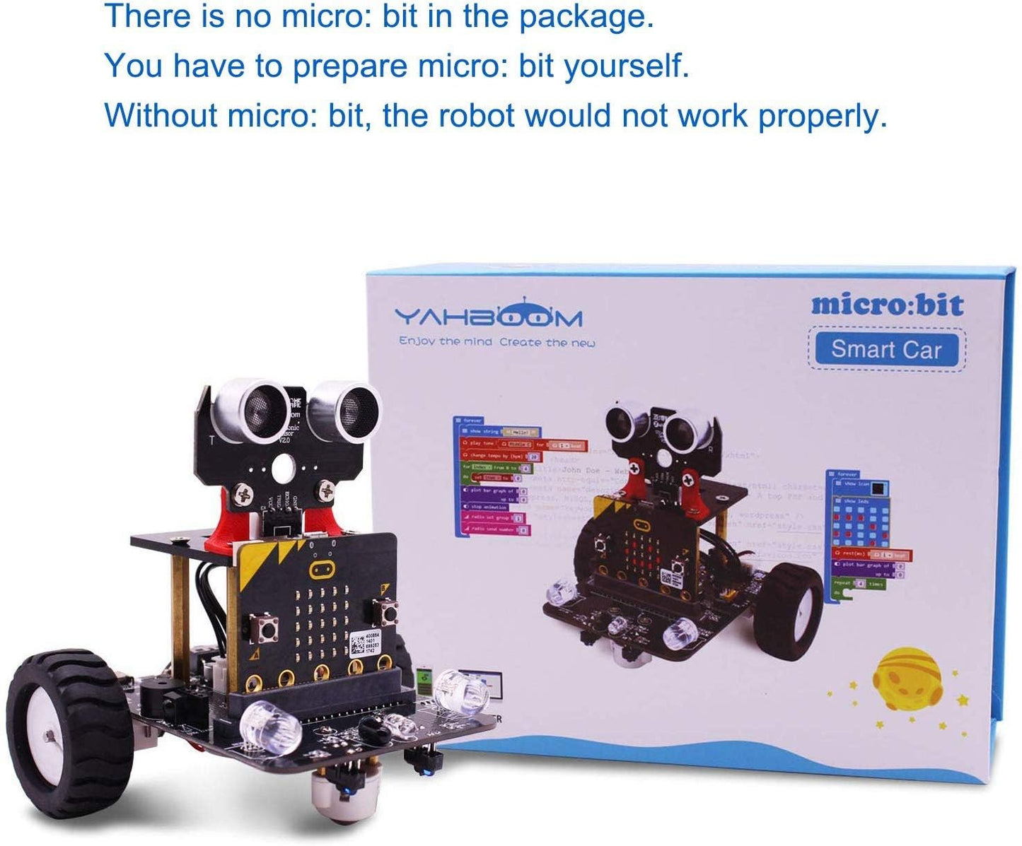 Yahboom STEM Education BBC Micro:bit Coding Robot Car Kit for Kids to Programmable DIY Toys for 12+ (Without Micro:bit)