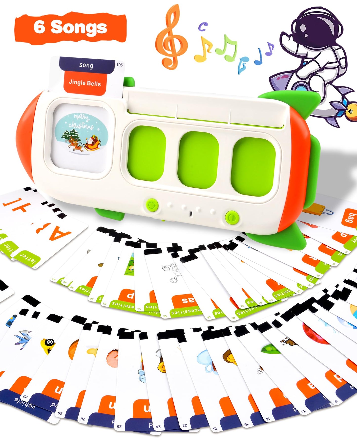 Talking Flash Cards for Toddlers Aged 3-8, Montessori Toys Autism Sensory Toys, Preschool Educational Learning Toys with Speak and Spell Games - 107 Words/6 Songs/26 Alphabets