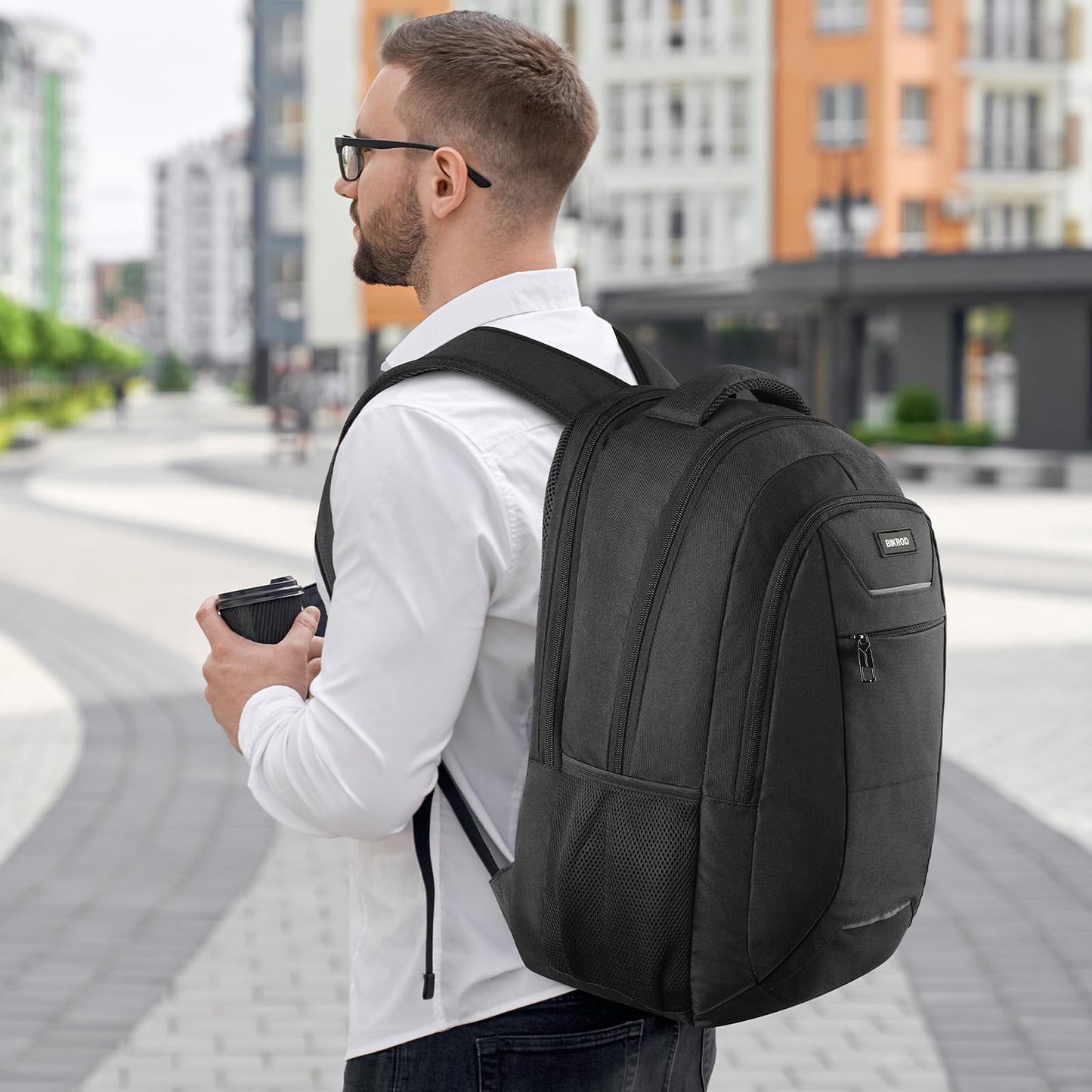 Backpack for Men and Women, School Backpack for Teens, Black Backpack for Boys with USB Charging Port Fits 15.6 Inch Laptop, Water Resistant Travel College Bookbag