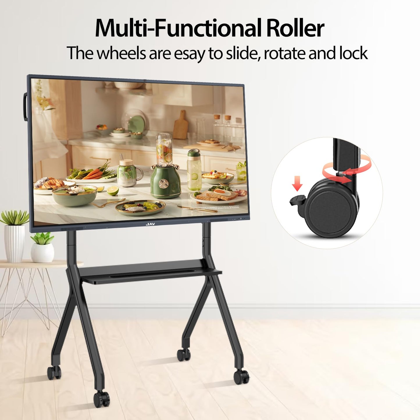 JAV 55 Inch Smart Board Interactive Whiteboard with Stand for Classroom Office Home, 4K UHD 8+128GB Touchscreen Smartboard with Built-in EDLA Licensed Android OS & Open App Ecosystem