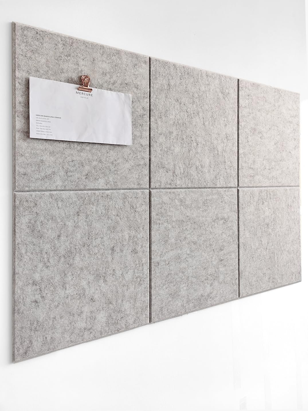 DECORITA Felt Bulletin Board- Cork Board Tiles Alternative - 6 Pack Square Felt Wall Tiles with Safe Removable Adhesive Tabs -