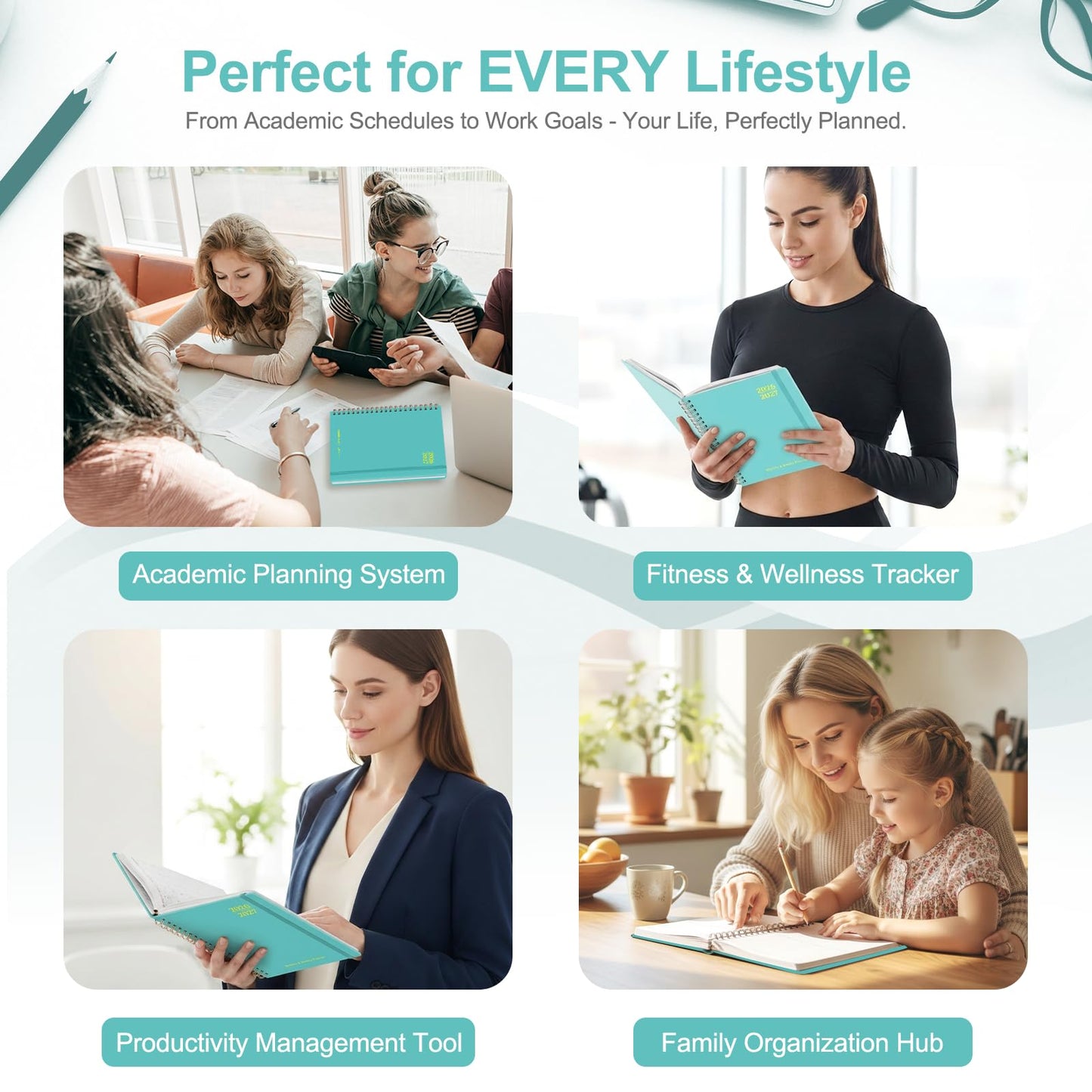 Planner 2026-2027, Weekly and Monthly Academic Planner, July 2026 - June 2027, Hardcover Calendar Agenda Book for School Year Planning, School Supplies for Teacher and Student, Letter Size(8.5'' x 11'')