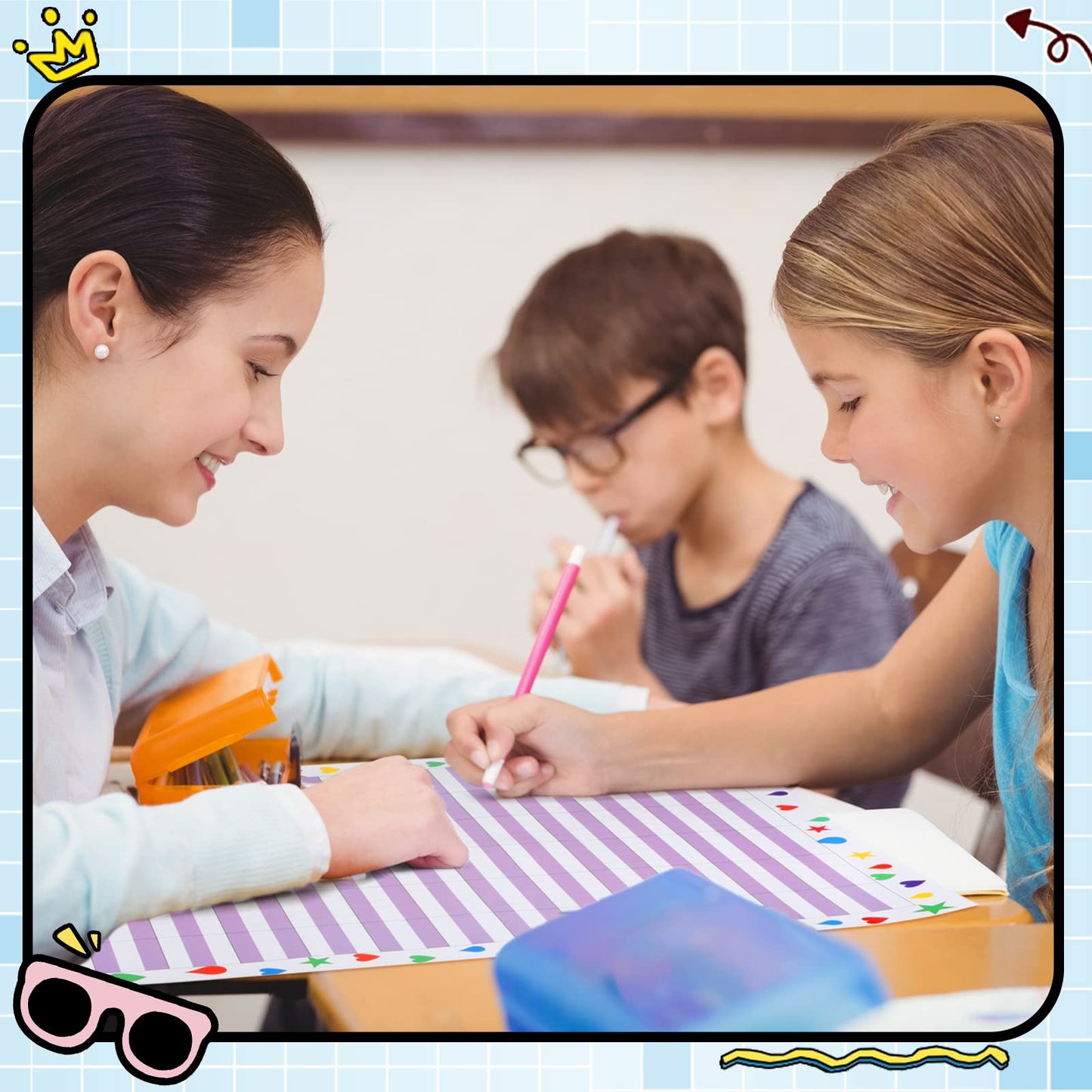 Ctosree 12 Pcs 17"x 22" Incentive Chart Multicolor Laminated Dry Erase Reward Chores Chart with 5 Pcs Reward Sticker(Cute Style,White Background)