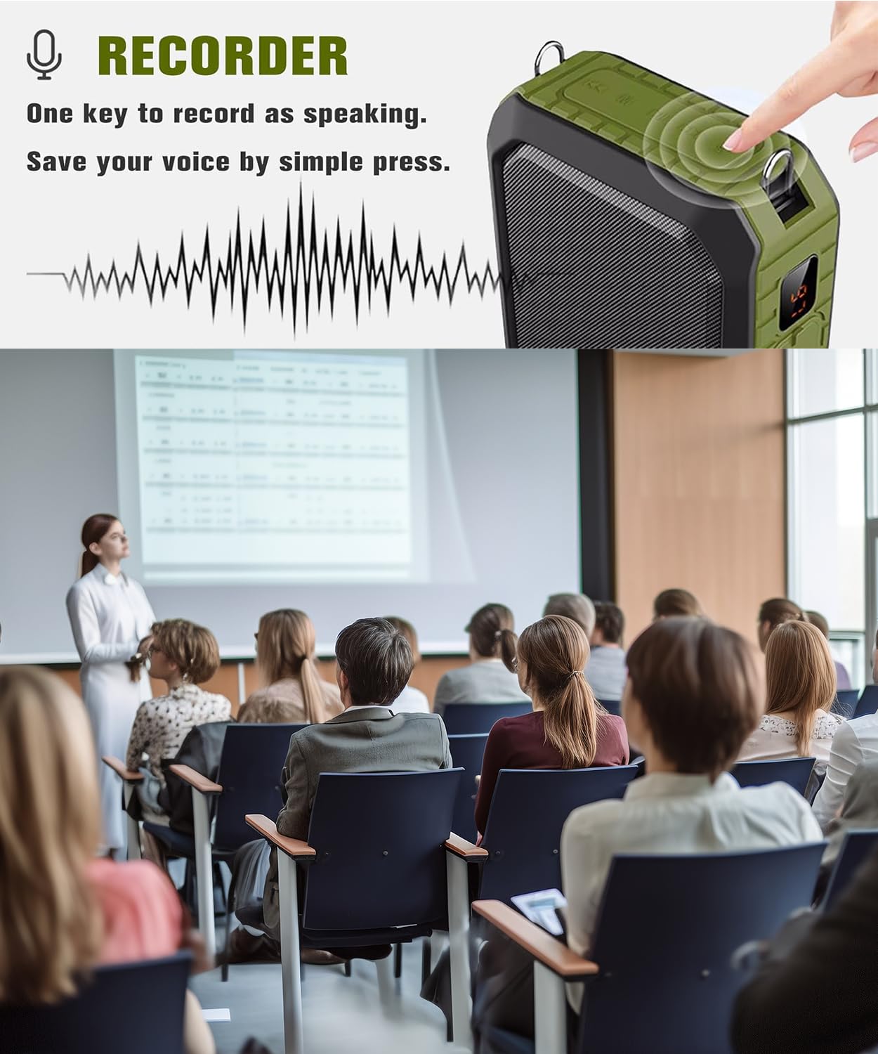 SHIDU Voice Amplifier for Teacher with Portable Microphone and Speaker, 18W Megaphone with Wired Mic Headset, IPX5 Waterproof & Rechargeable Bluetooth Speaker Systems for Tour Guide (NOT Wireless)