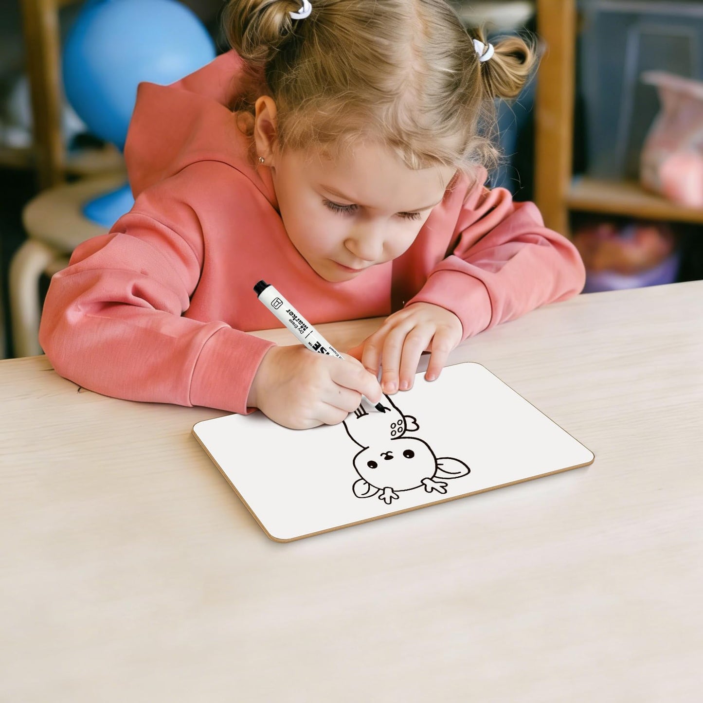 Portable Small White Board 5"x8" for Students, Personal Whiteboard Mini Lightweight Double Sided, Dry Erase Board for Kids Classroom, Individual Lapboards for Teaching with Erasers and Markers (2Pack)
