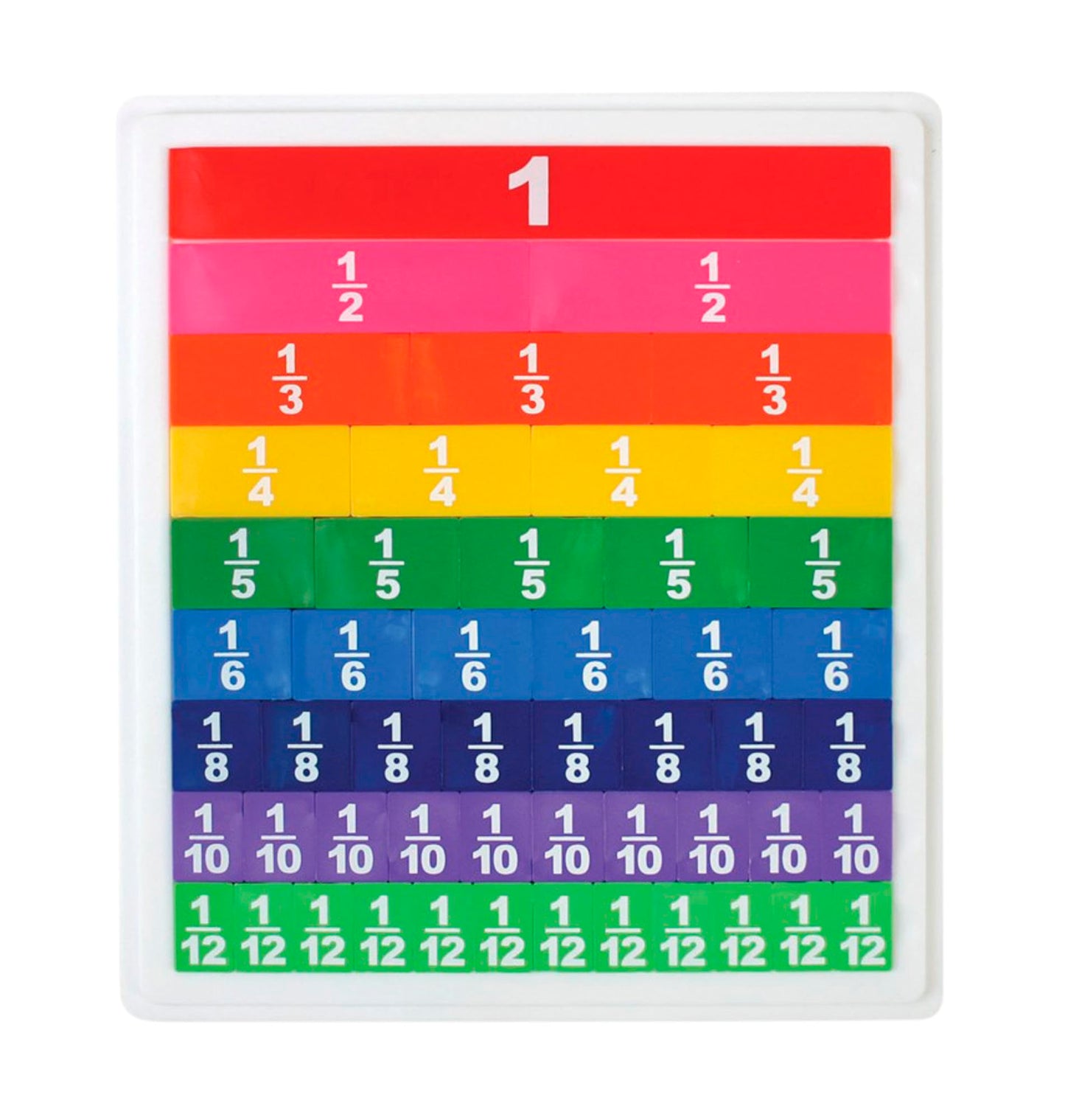 School Smart Color-Coded Fraction Tiles - Set of 51 - Multiple Colors