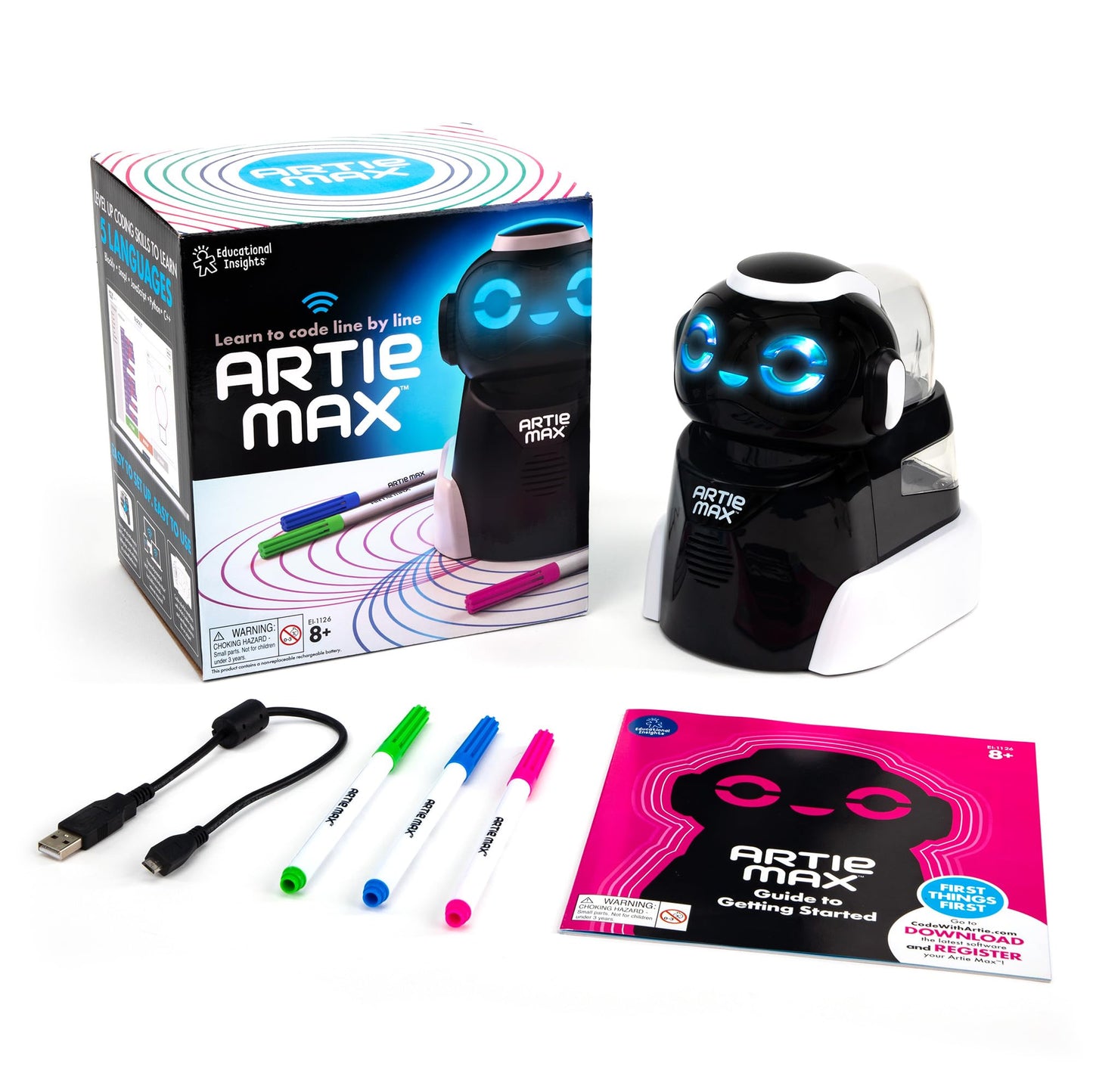 Educational Insights Artie Max the Coding & Drawing Robot - STEM Robot Toys & Coding for Kids, Learn Programming and Robotics, Programmable Interactive Toy for Boys and Girls Ages 8+