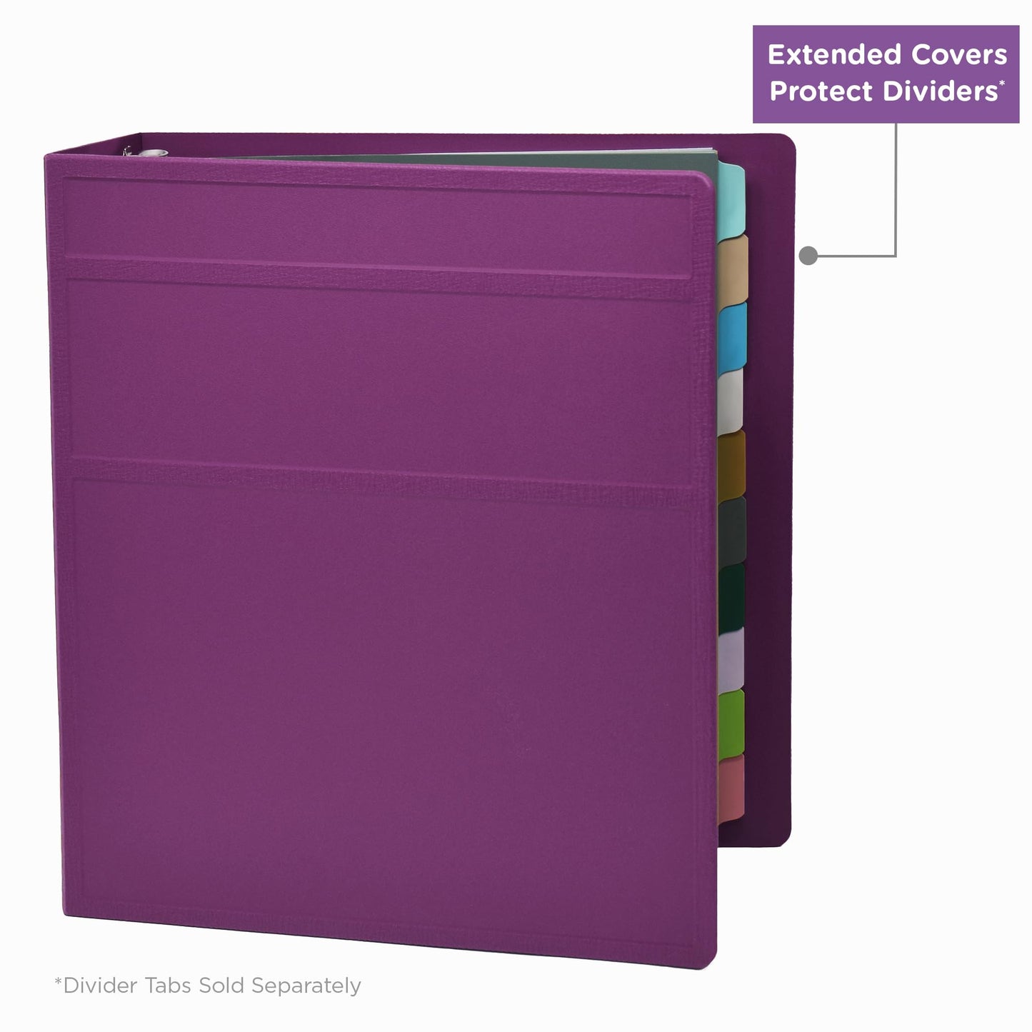 Carstens 2-Inch Heavy Duty 3-Ring Binder - Side Opening, Dewberry Purple, Durable Plastic, Precision No-Gap Rings, Waterproof Cover, No Pockets, Holds 300 Letter Sheets, BPA-Free Made in USA (2841-3R)