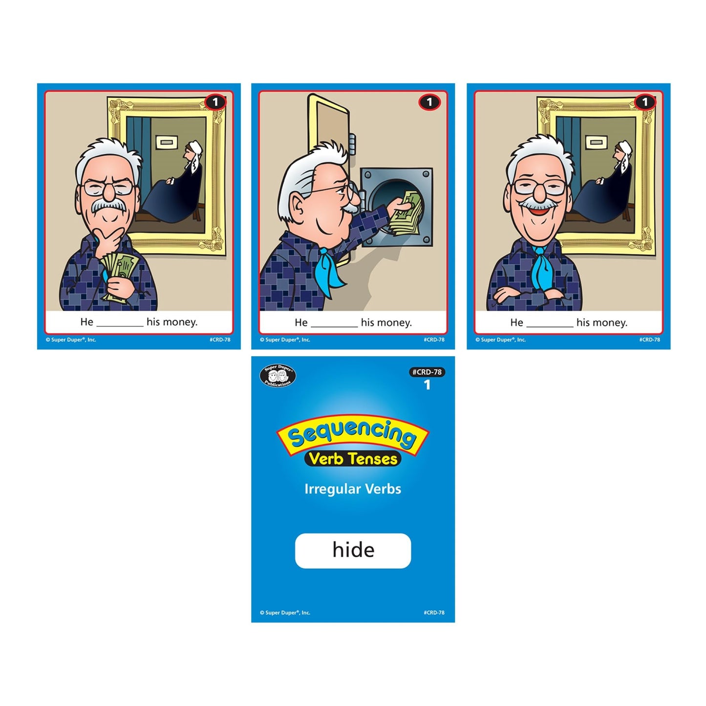 Super Duper Publications | Sequencing Regular and Irregular Verb Tenses Fun Deck | Early Reader and Grammar Flash Cards | Educational Learning Materials for Children