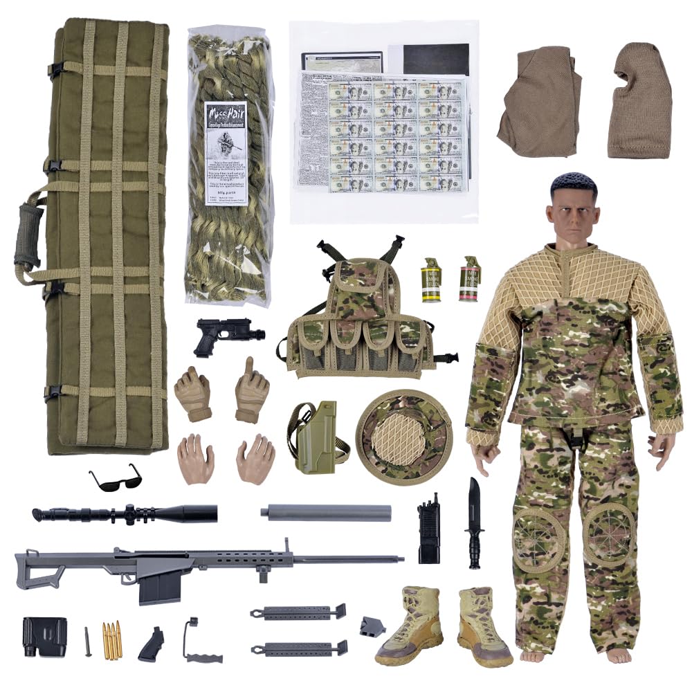 YEIBOBO ! Highly Detail Special Forces 12inch Action Figure SWAT Team (Sniper - All Terrain)