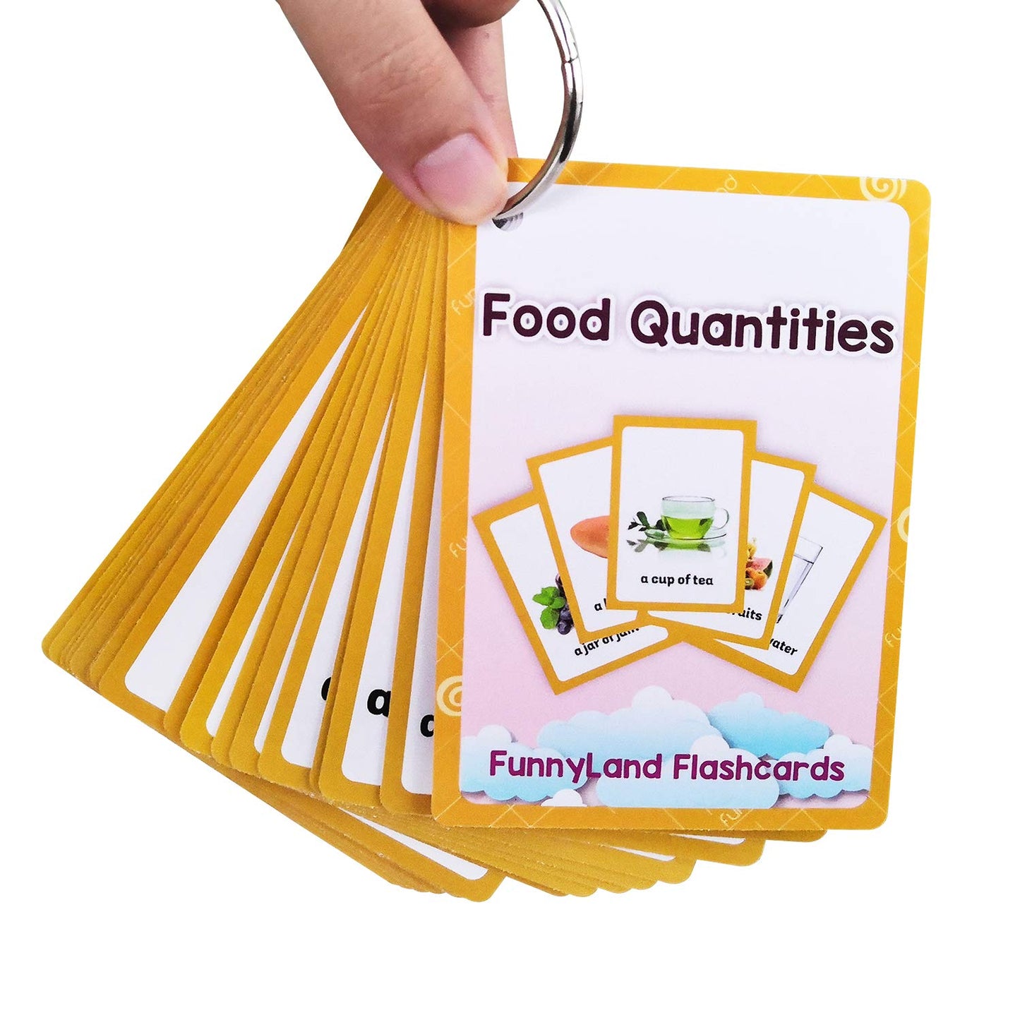 Fruits/Vegetable/Foods/Food Quantities Flash Cards English Flash Cards Pocket Card Learning Toys for Children Pre-Kindergarten Kids Education Aids
