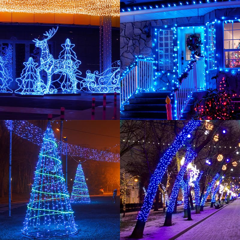 Outdoor Basic 50Ft LED Rope Lights, 360 LEDs Waterproof, 8 Modes, Flexible Blue Lighting for Indoor/Outdoor Use, Model PWBLS-LI123