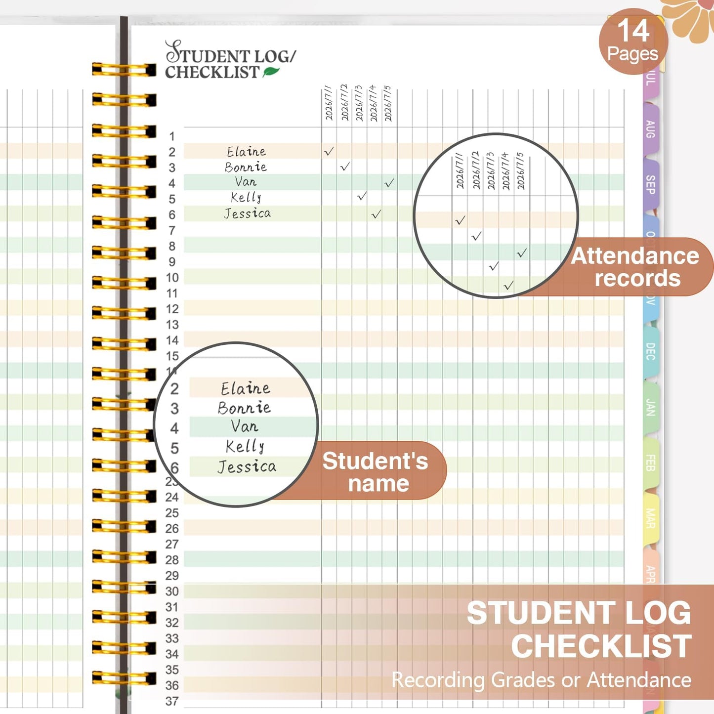 Teacher Planner 2026-2027 Academic Year, Academic Planners for Teachers from July 2026 to June 2027, 8.5"x11" Large Weekly & Monthly Lesson Planner with Pocket & Stickers for School Teachers Supplies