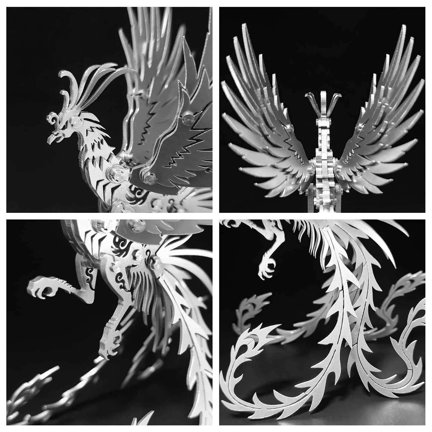 3D Metal Model Kits, Mechanical Undead Bird 3D Metal Puzzle,Steel Mythology Animal Series DIY Brain Teasers Simple 3D Puzzles Home Decor Art Craft Gifts Toys for Adult