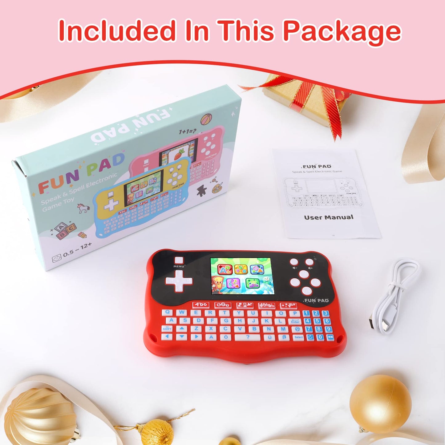 LUHYAUAN Kids Tablet/Baby Learning Pad with 102 Activities/Toddler Tablet with ABC/Words/Music/Math Interactive Educational Electronic Toys Gifts Handheld Game for Preschool Boys Girls Ages 3-12