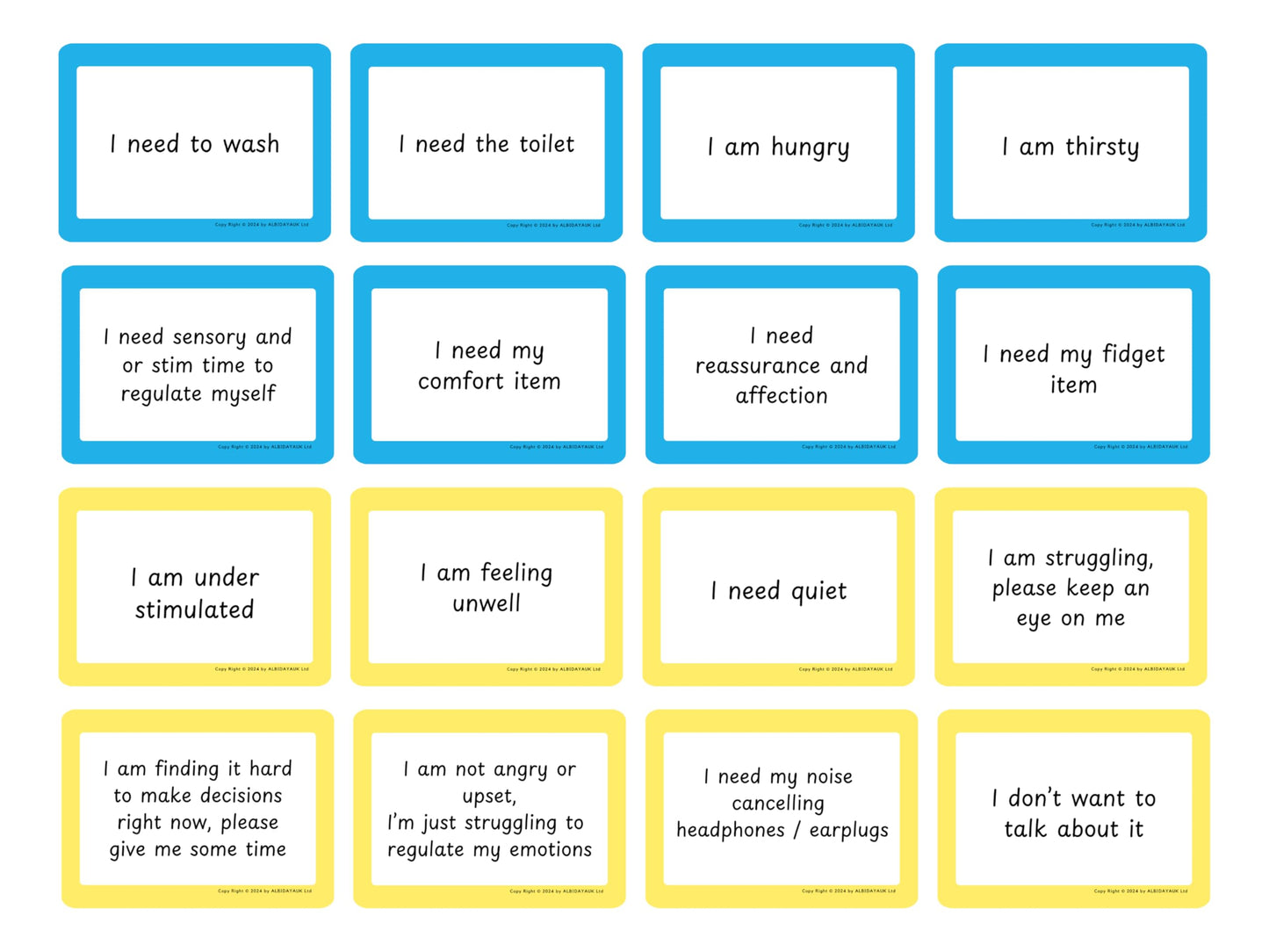 Communication Cards for ADHD and Autism, Special Needs Communication Aid for Non Verbal Adults and Children, Speech Delay Flash Cards