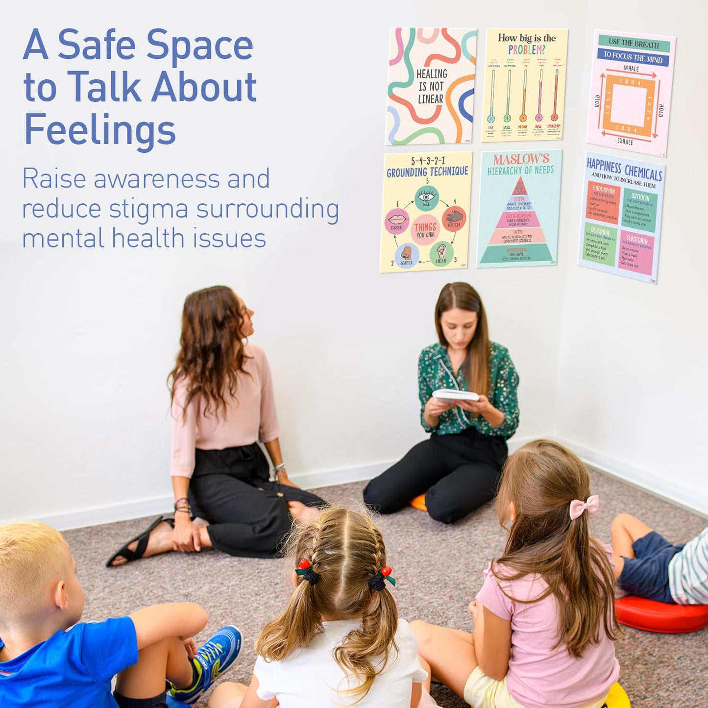 S&O Mental Health Posters for Office & School - Therapy Office Decor - Counseling and Awareness Wall Art Decorations - Growth Mindset Inspirational Quotes - Classroom Academy Counselor Supplies - 10PC