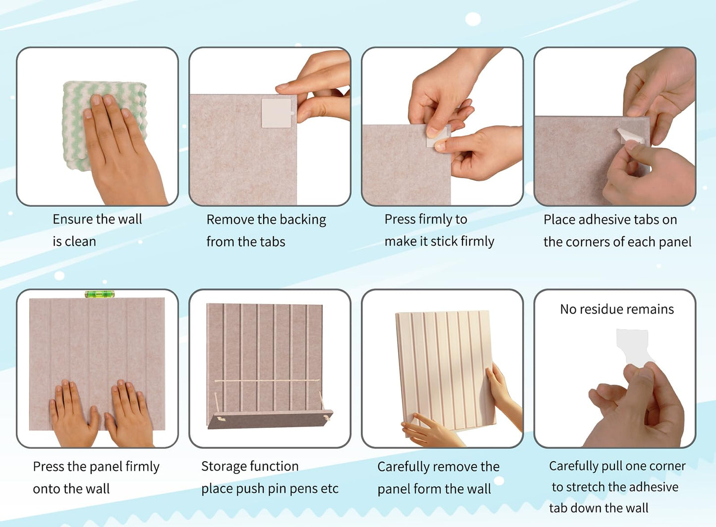 12 Pack Bulletin Boards 48" x 36" Alternative Cork Board for Office,Built-in Storage Device,Large Cork Boards for Walls , Felt Wall Tiles, Contains Removable Security Stickers and PushPins (V-Beige)