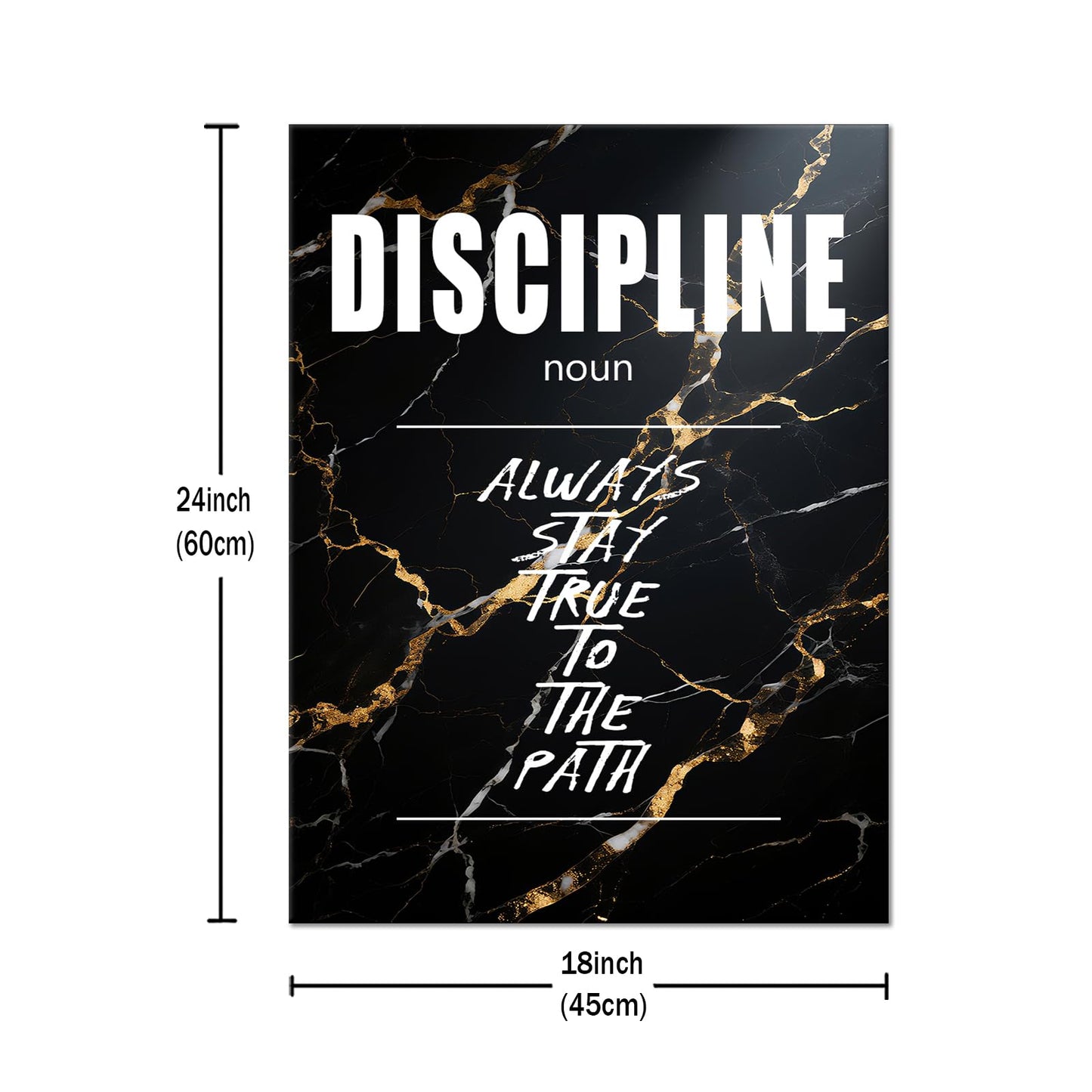 YSPCSUN Inspirational Wall Decor Discipline Always Stay True To The Path Canvas Prints Framed Motivational Office Signs Positive Mindset Artwork For Bedroom Living Room Entrepreneur 24x18 Inch Art