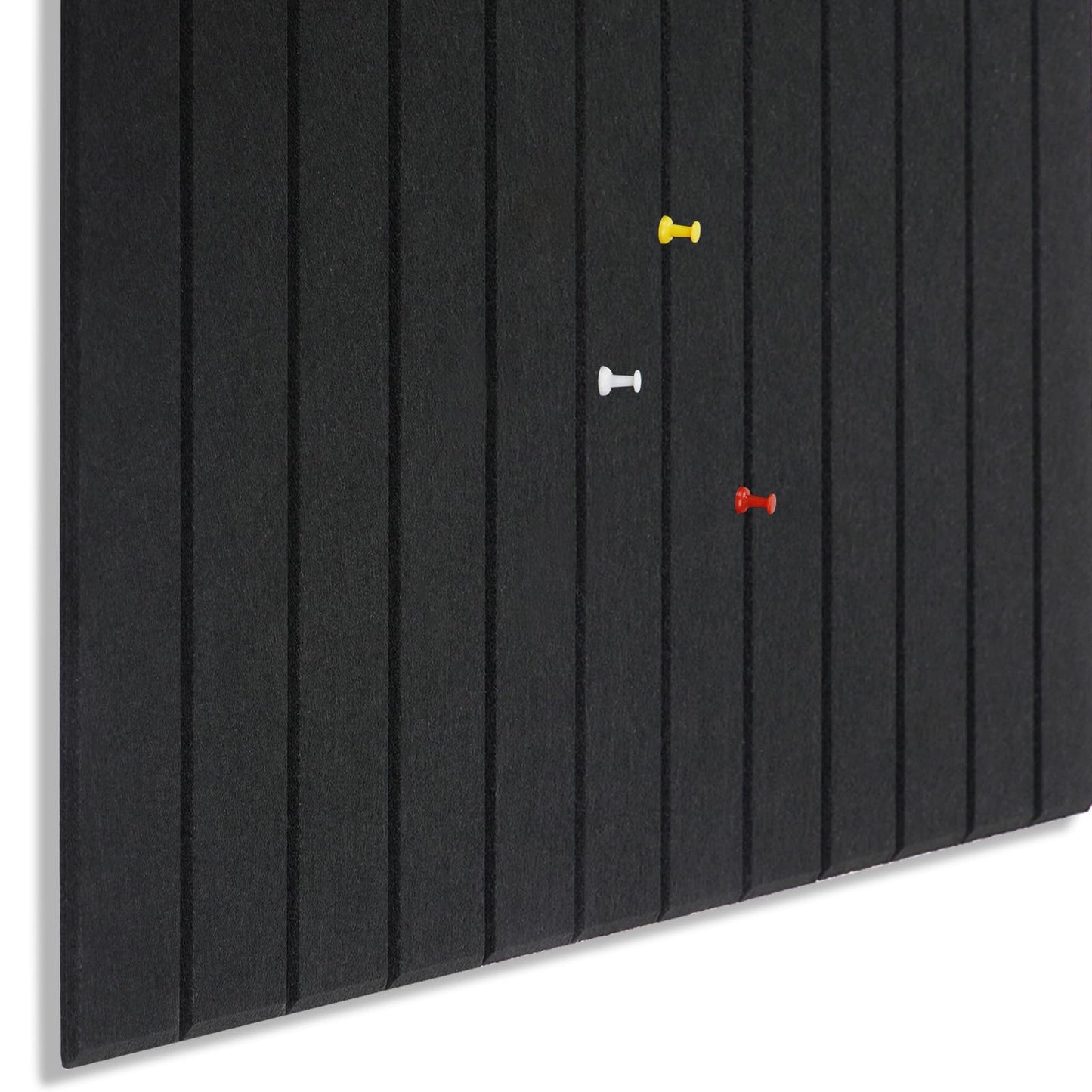 Large Cork Board Alternative 48" X 36" Bulletin Board - 12 Pack Removable Felt Wall Tiles, Cork Wall Tiles Bulletin Board Home Office Essentials - Black