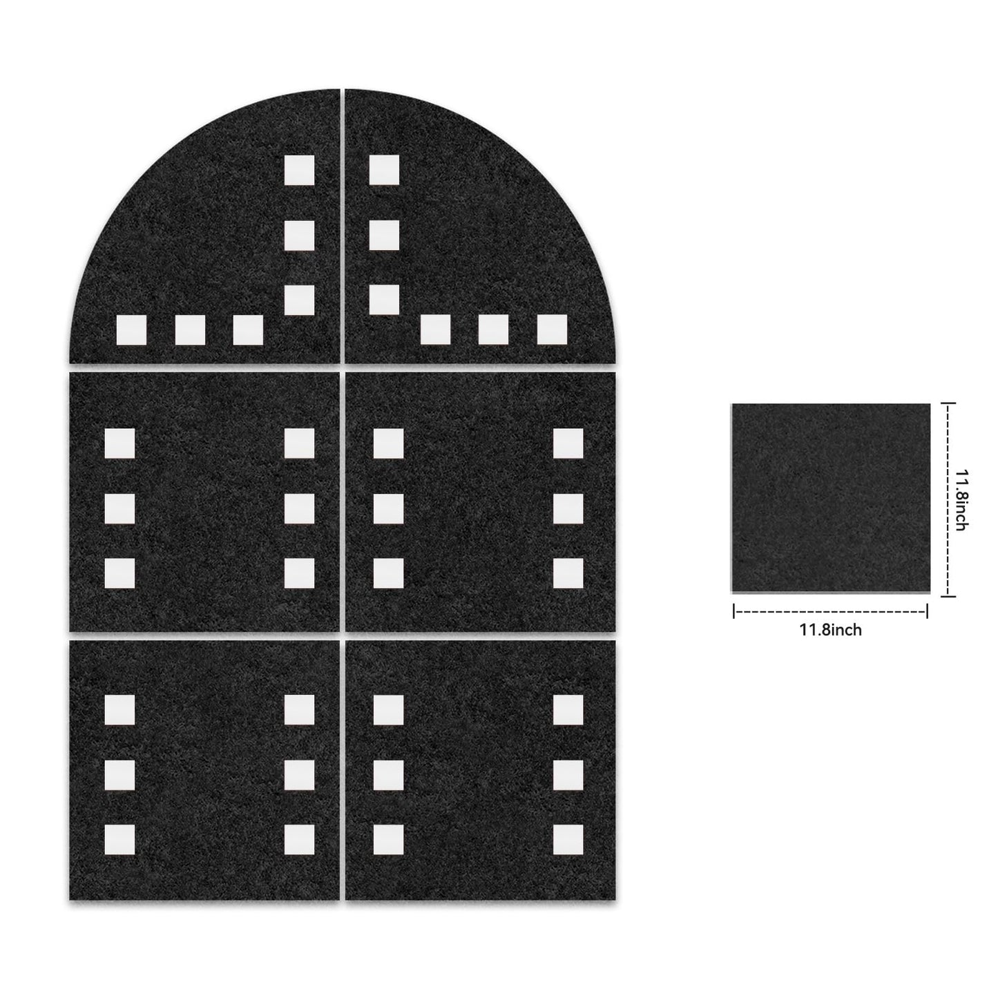 Yunihome Large Cork Board for Wall & Office Decor, 36" x 24" Arched Felt Bulletin Board Pin Board Vision Board with 30 Pins – 6 Customizable Wall Tiles for Office Home Bedroom, Photo & Picture Display